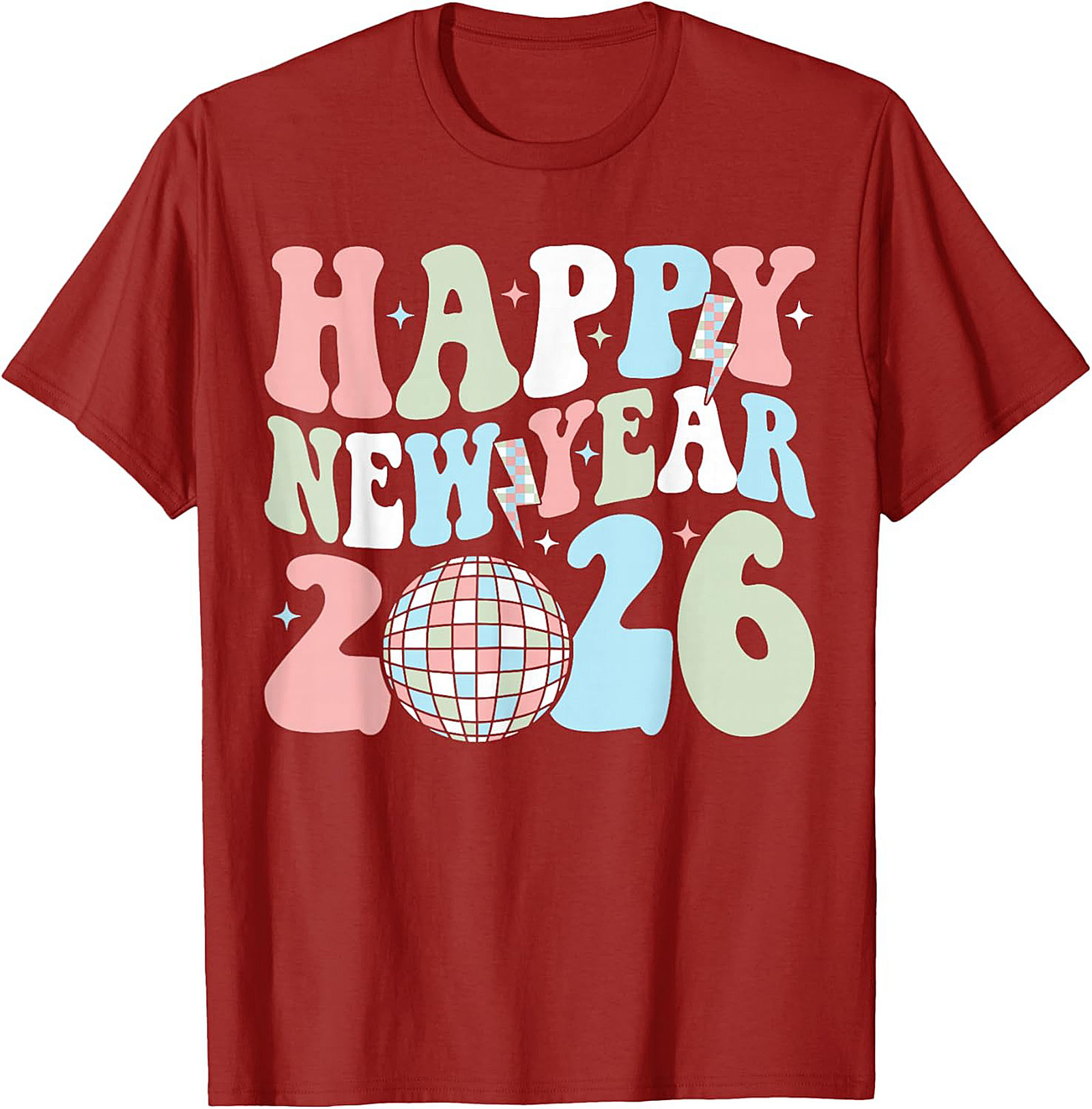  Groovy Happy New Year 2026 T-Shirt - Retro Disco Tee