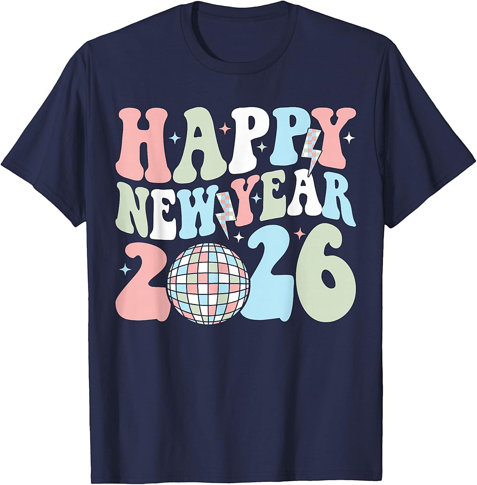  Groovy Happy New Year 2026 T-Shirt - Retro Disco Tee