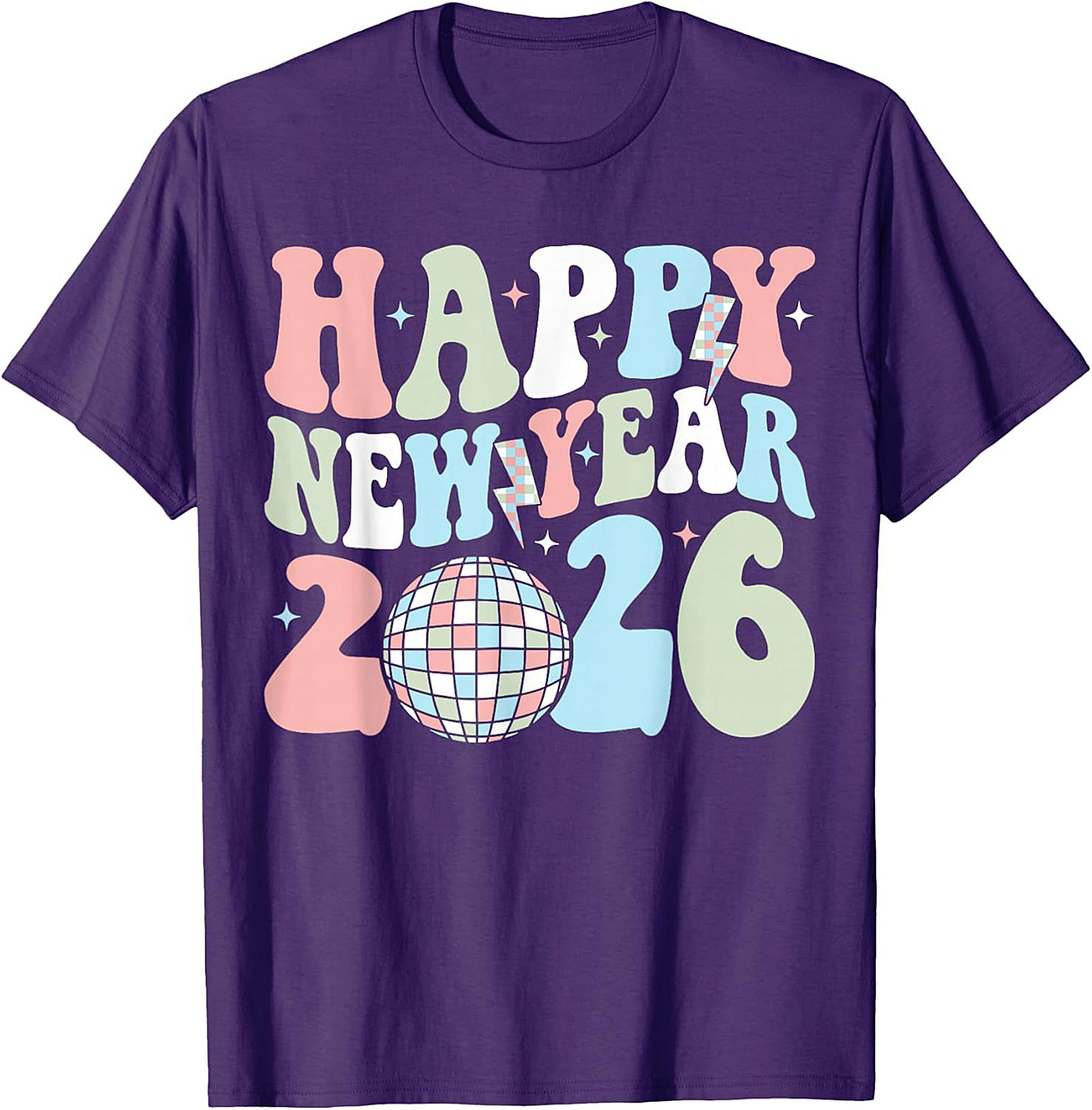  Groovy Happy New Year 2026 T-Shirt - Retro Disco Tee