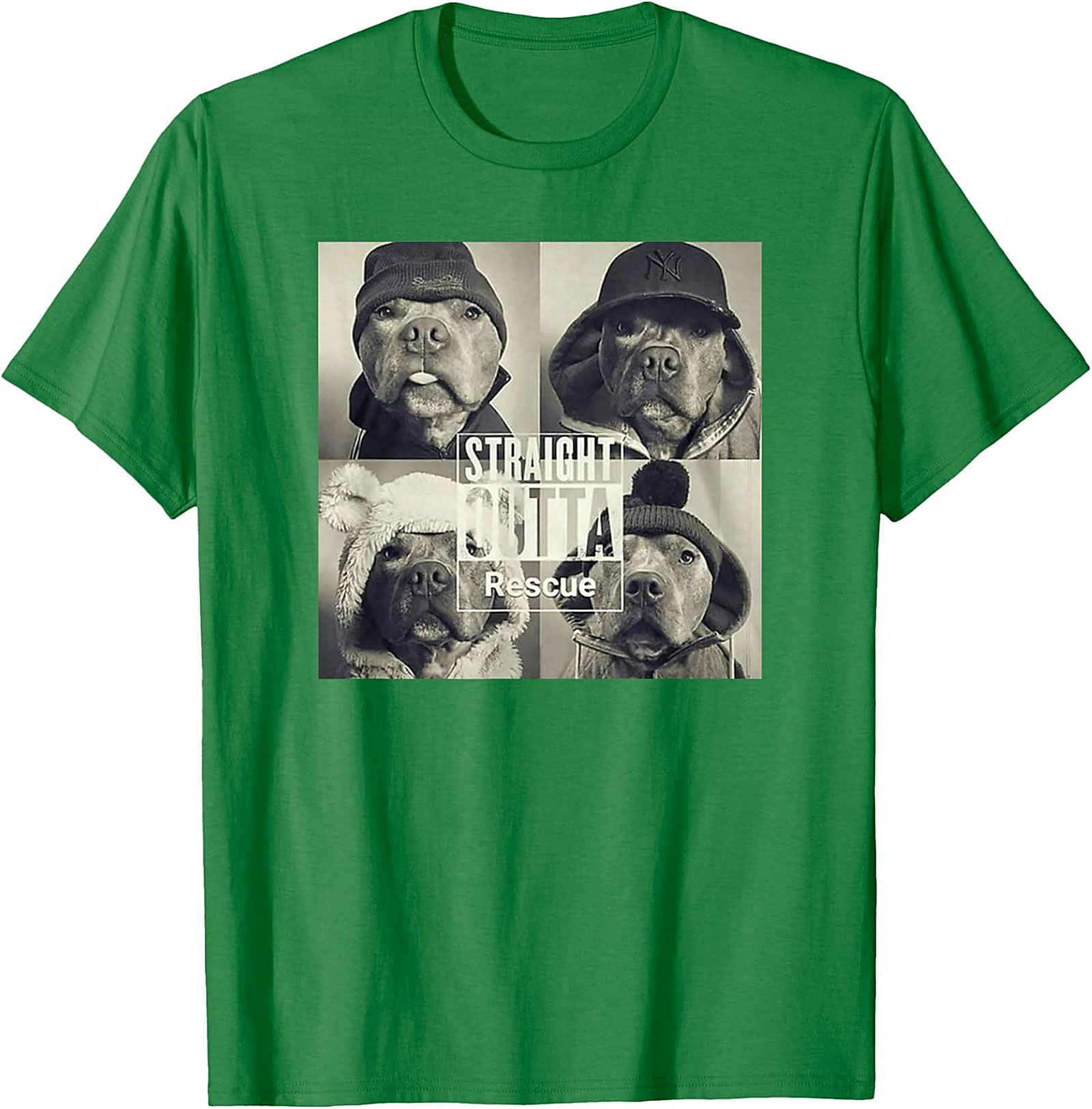 Straight Outta Rescue Pit Bull Graphic Tee – Funny Dog Lover Shirt
