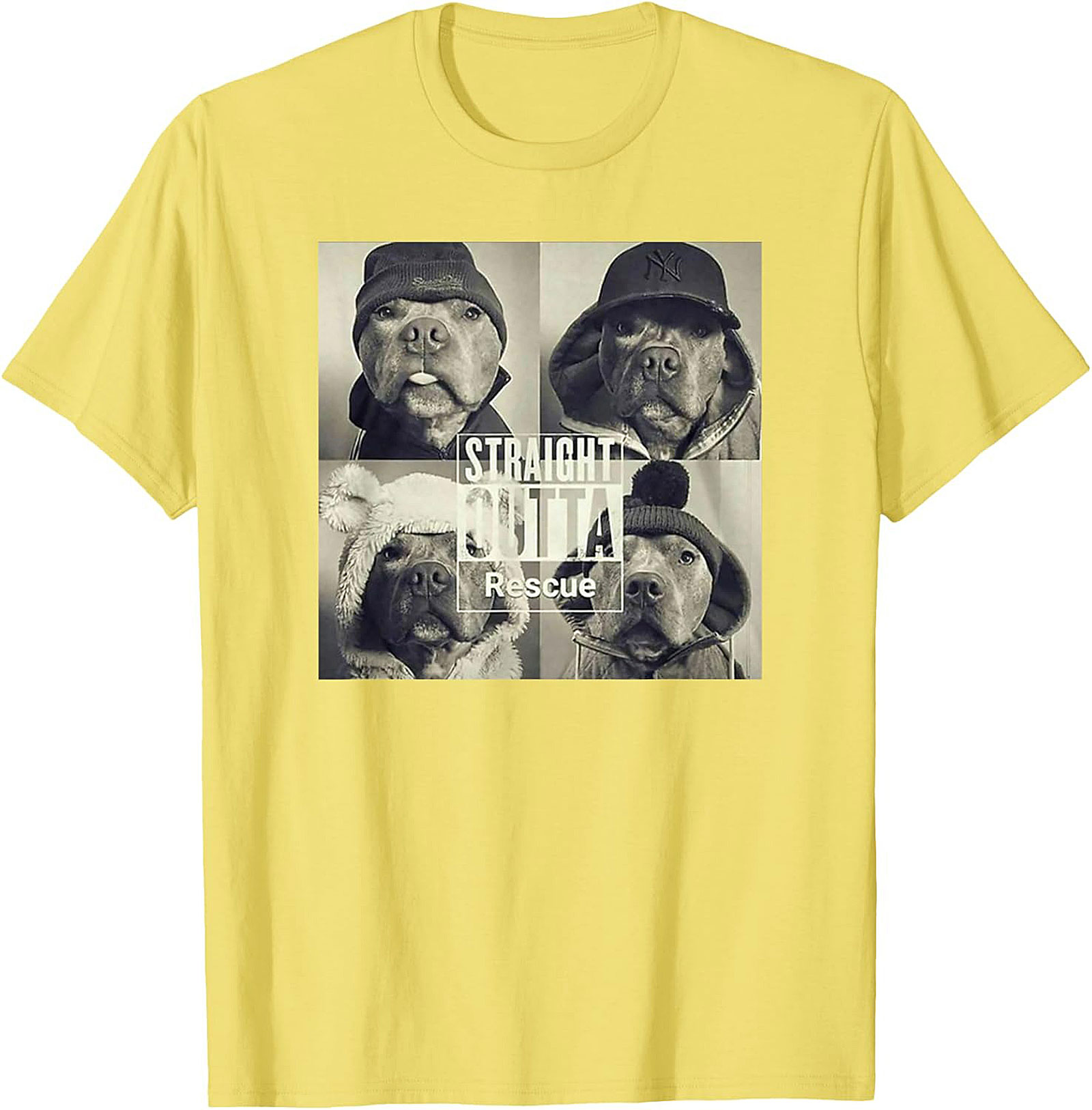Straight Outta Rescue Pit Bull Graphic Tee – Funny Dog Lover Shirt