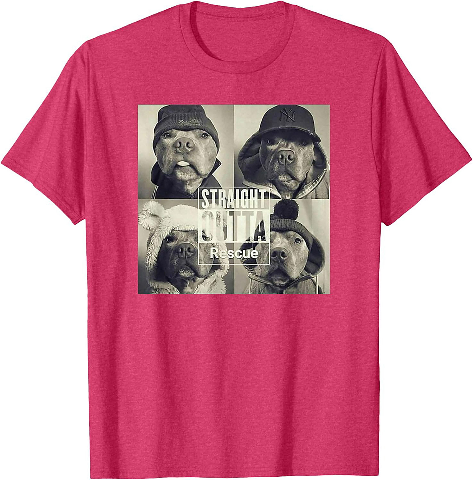 Straight Outta Rescue Pit Bull Graphic Tee – Funny Dog Lover Shirt