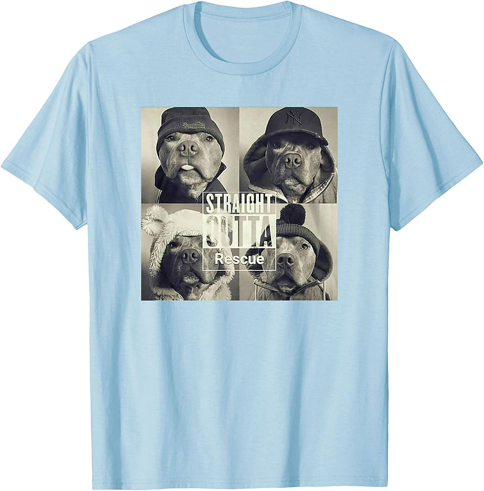 Straight Outta Rescue Pit Bull Graphic Tee – Funny Dog Lover Shirt