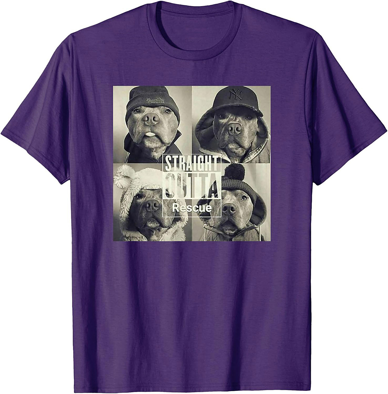 Straight Outta Rescue Pit Bull Graphic Tee – Funny Dog Lover Shirt