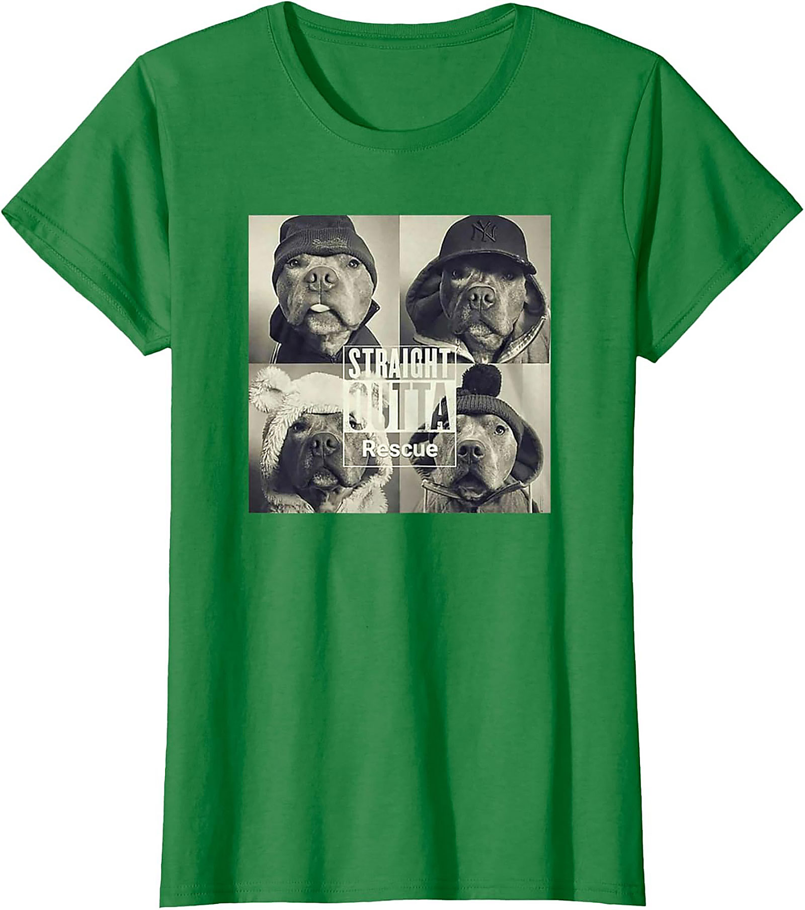 Straight Outta Rescue Pit Bull Graphic Tee – Funny Dog Lover Shirt