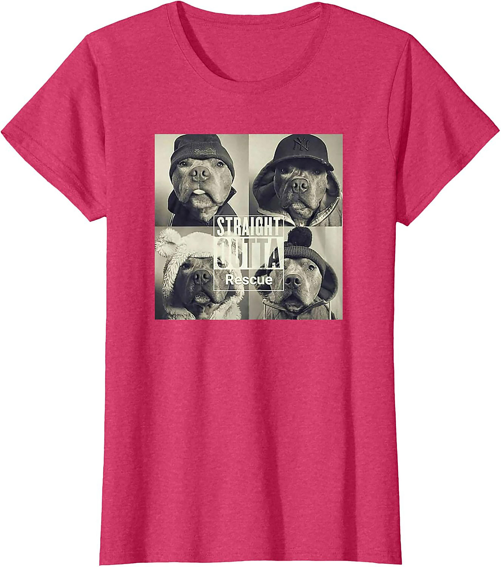 Straight Outta Rescue Pit Bull Graphic Tee – Funny Dog Lover Shirt