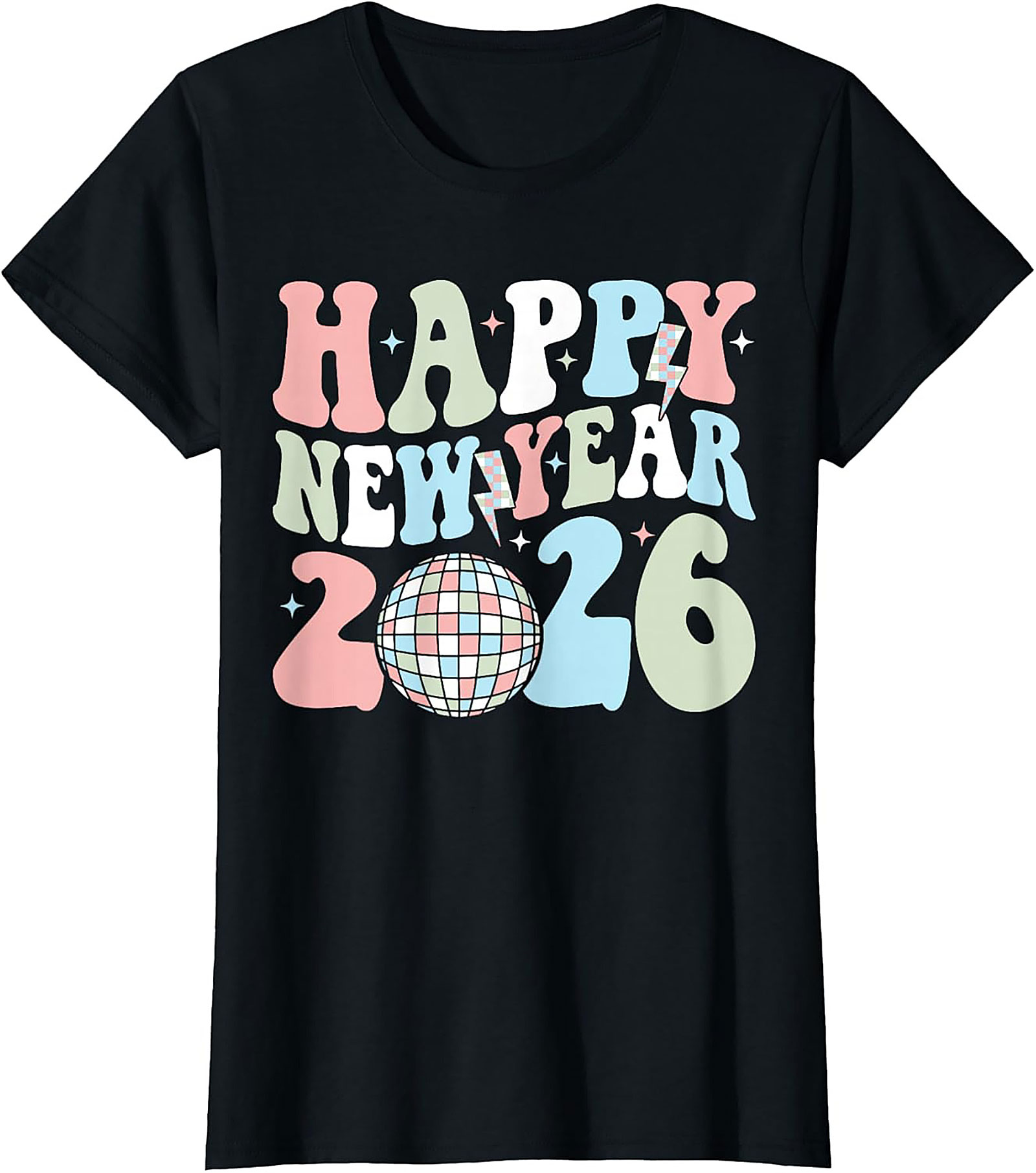  Groovy Happy New Year 2026 T-Shirt - Retro Disco Tee