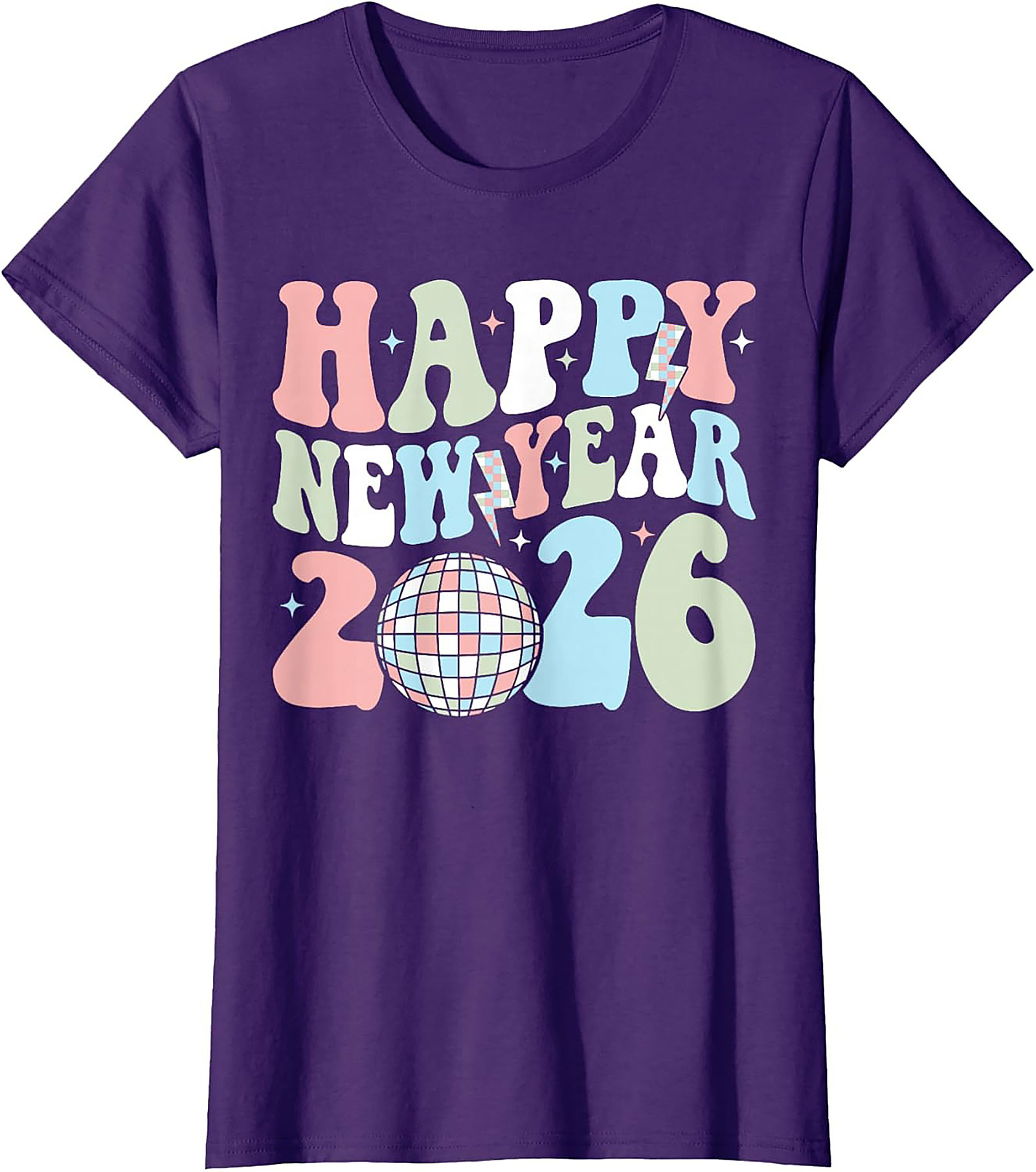  Groovy Happy New Year 2026 T-Shirt - Retro Disco Tee