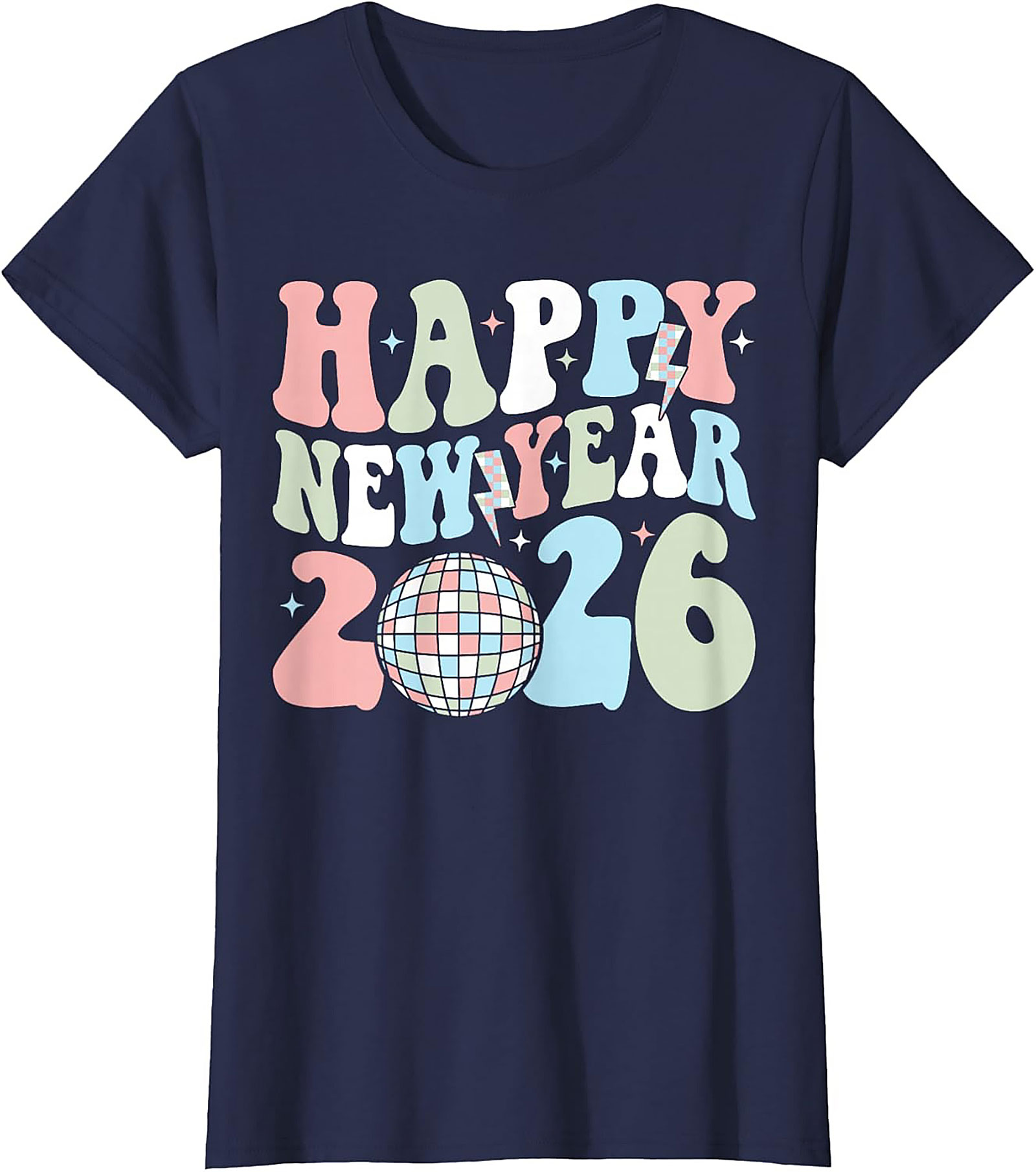  Groovy Happy New Year 2026 T-Shirt - Retro Disco Tee