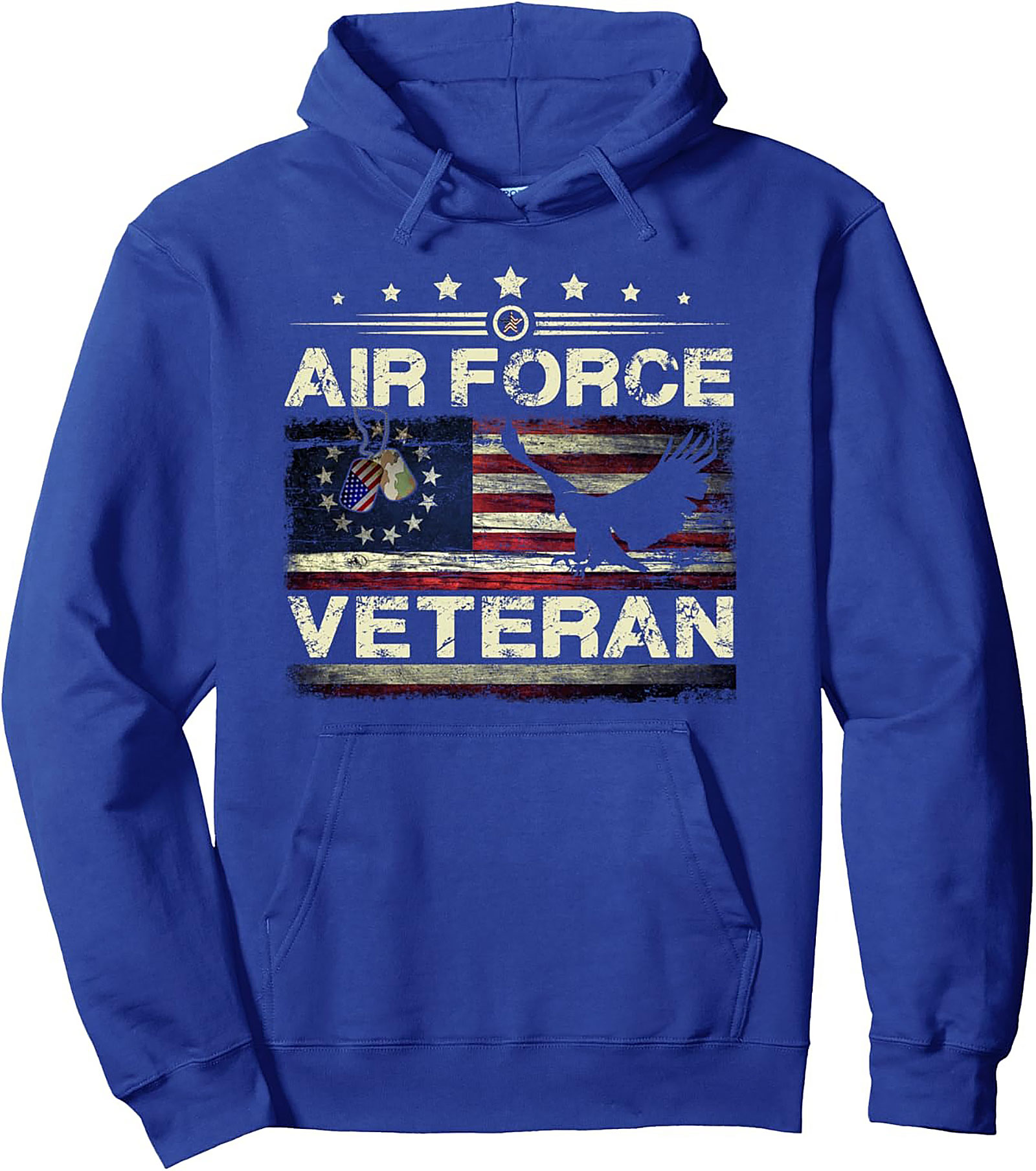 Air Force Veteran Graphic Hoodie | Distressed Flag Pullover