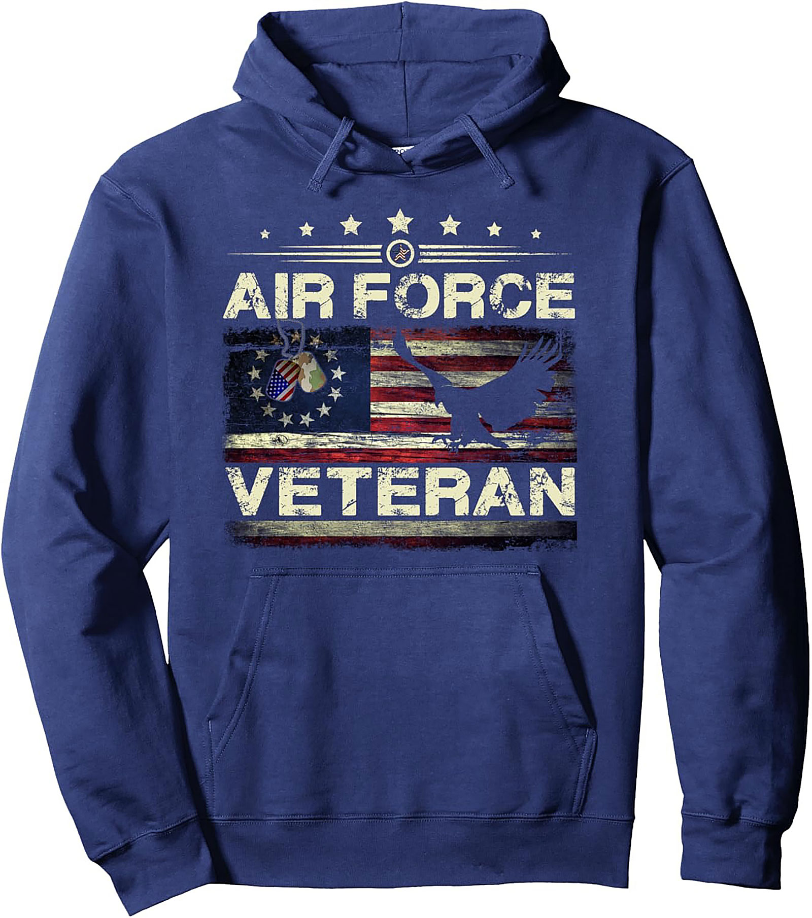 Air Force Veteran Graphic Hoodie | Distressed Flag Pullover