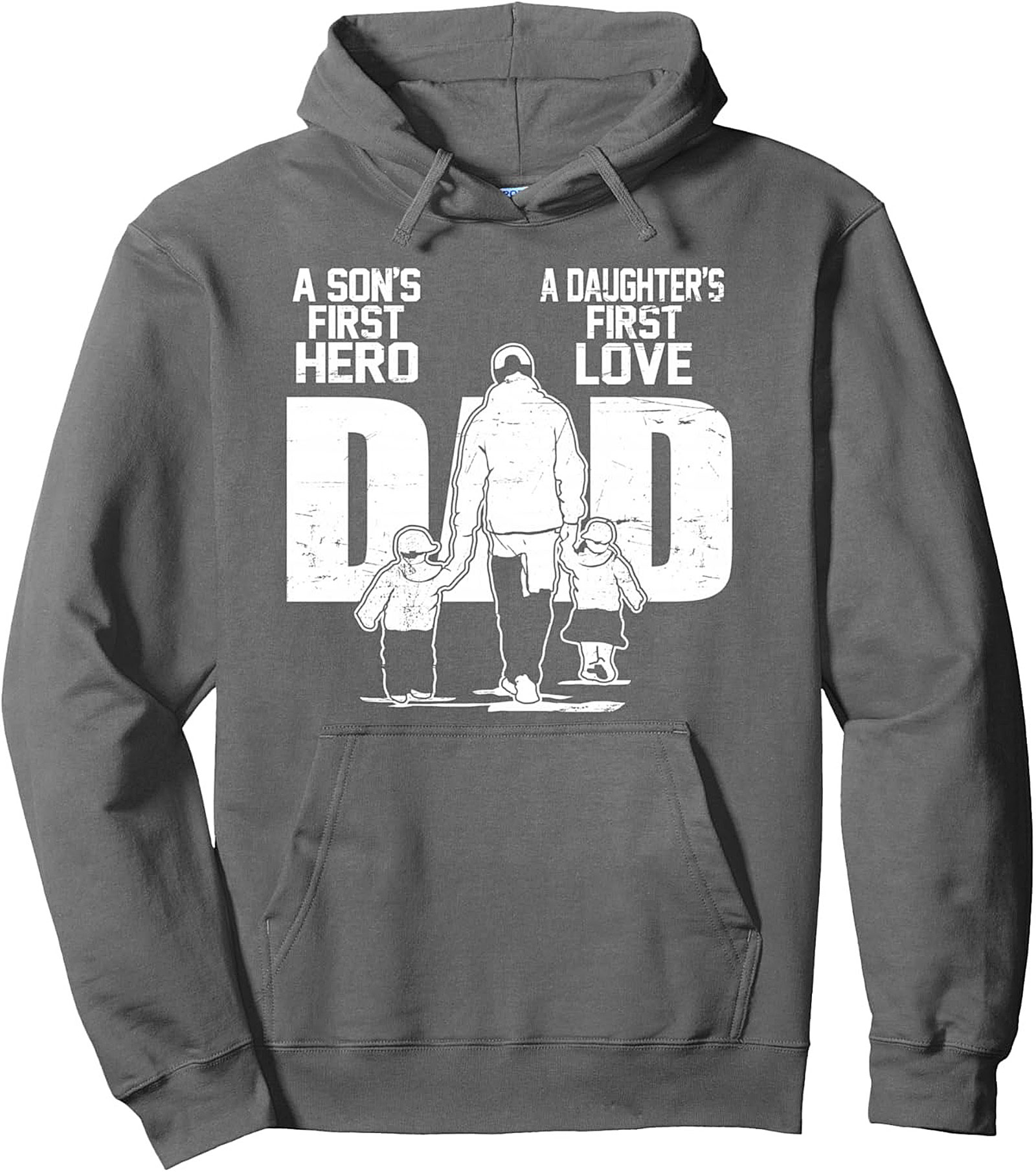 Dad Graphic Hoodie Son's Hero & Daughter's Love Gift