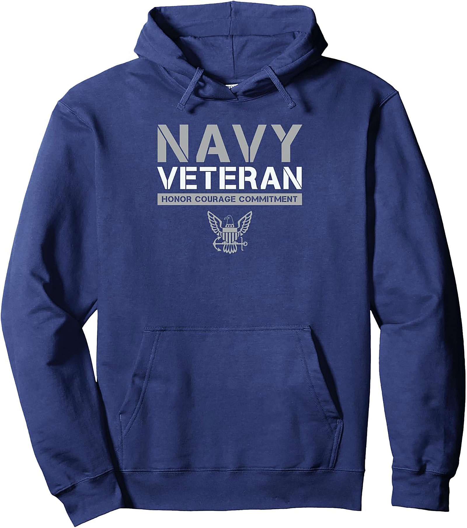 Navy Veteran Pullover Hoodie | Honor Courage Commitment Gift
