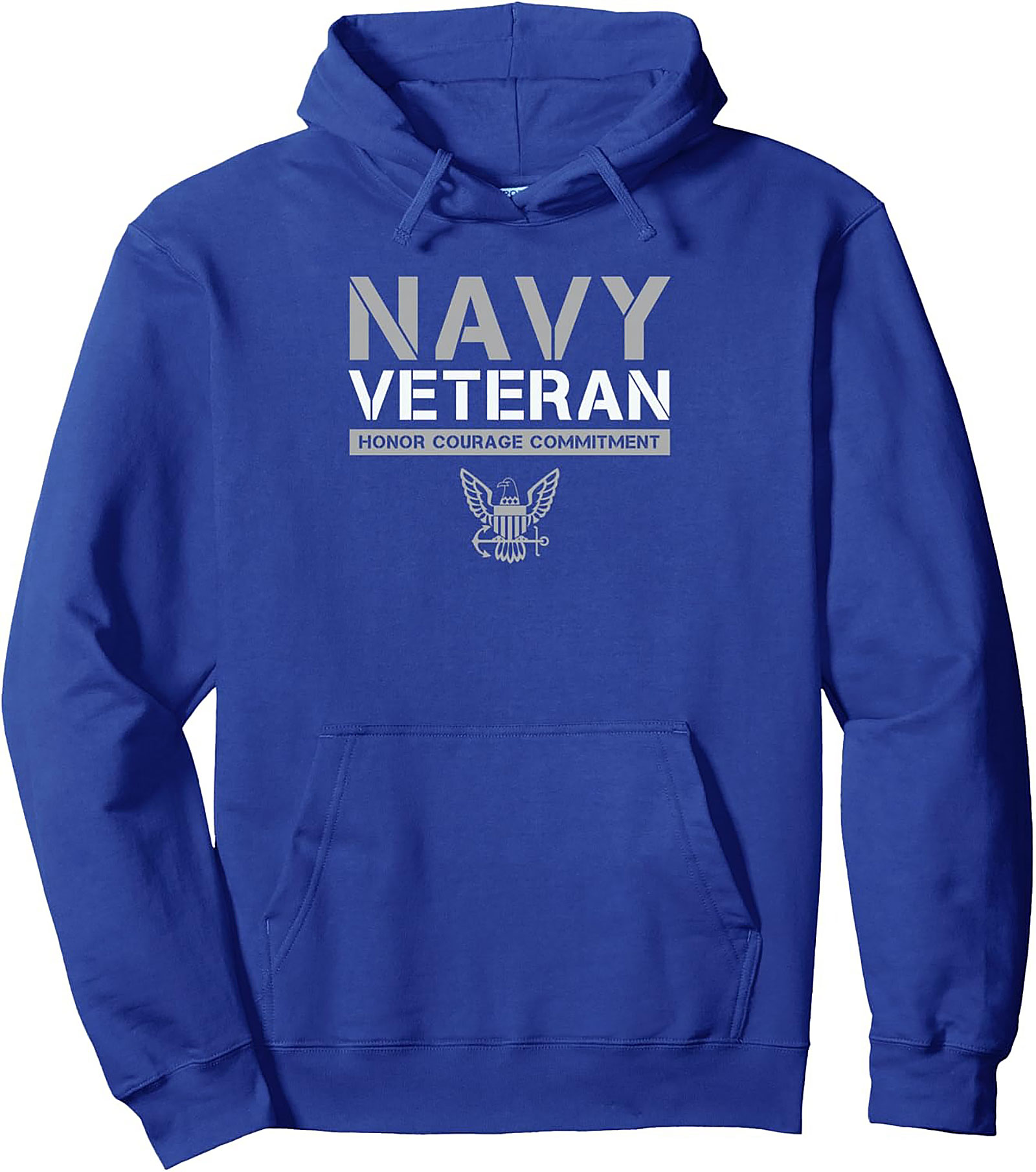Navy Veteran Pullover Hoodie | Honor Courage Commitment Gift