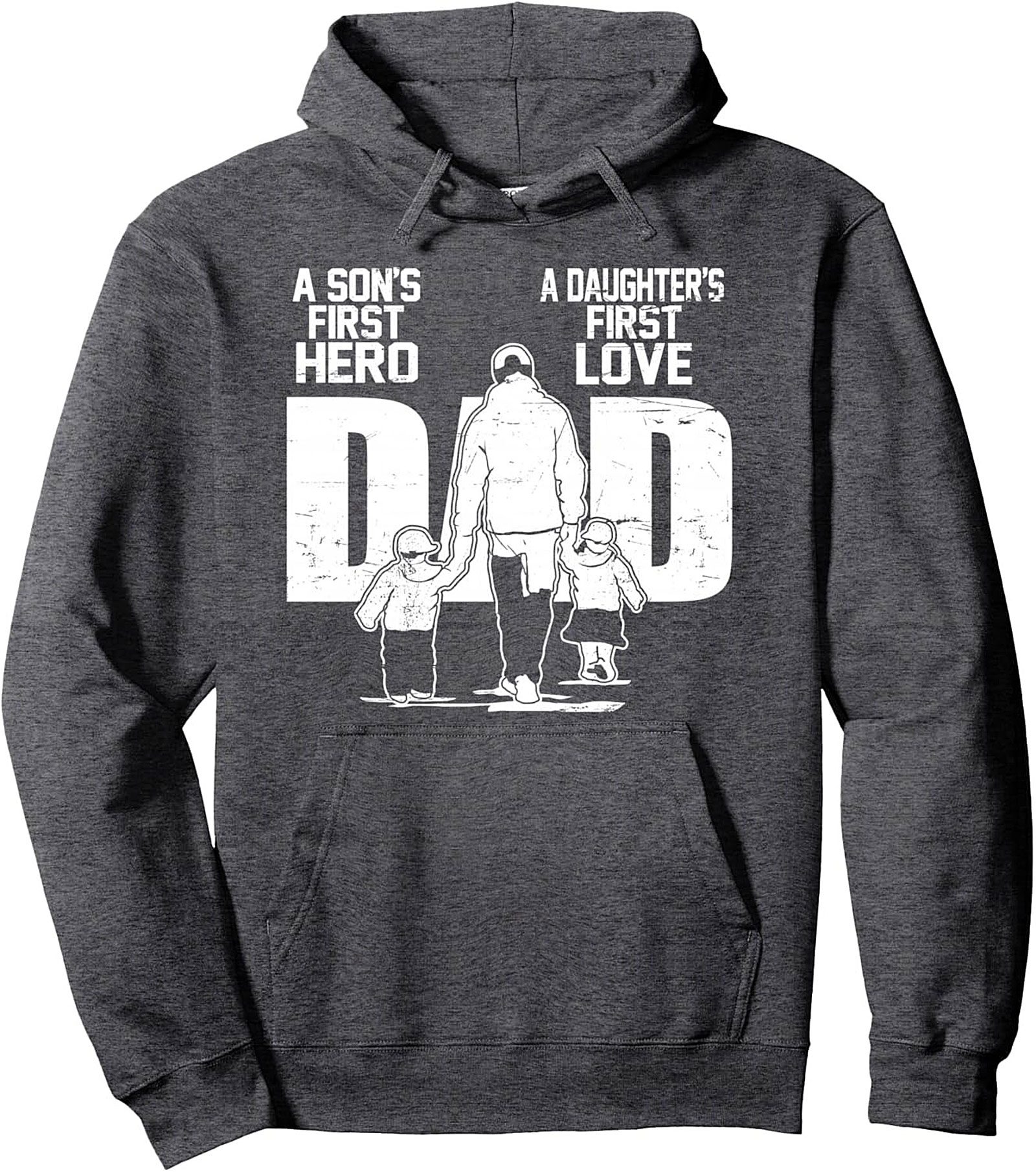 Dad Graphic Hoodie Son's Hero & Daughter's Love Gift