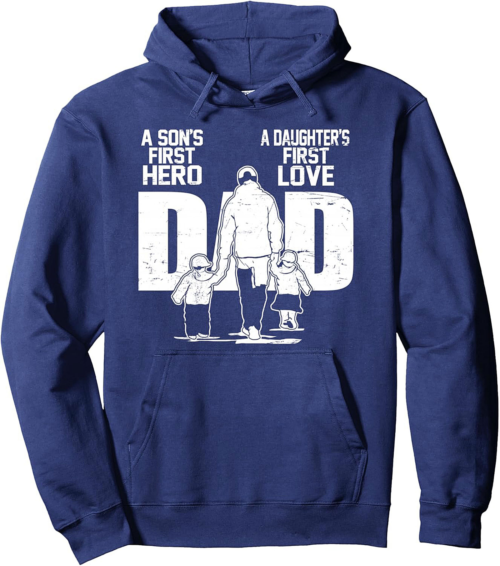 Dad Graphic Hoodie Son's Hero & Daughter's Love Gift