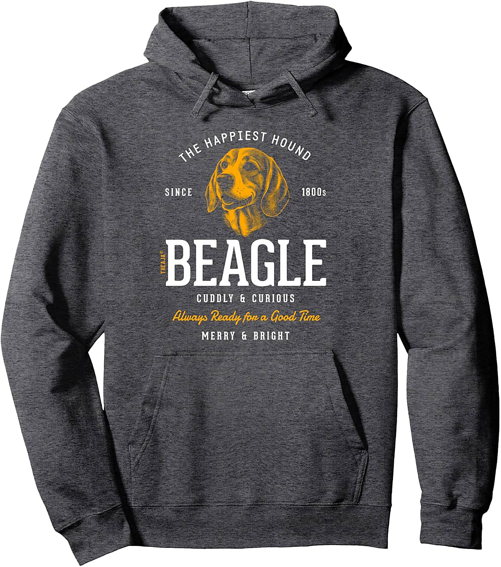 The Happiest Hound Beagle Pullover Hoodie | Cuddly & Curious Dog Lover Graphic Hoodie