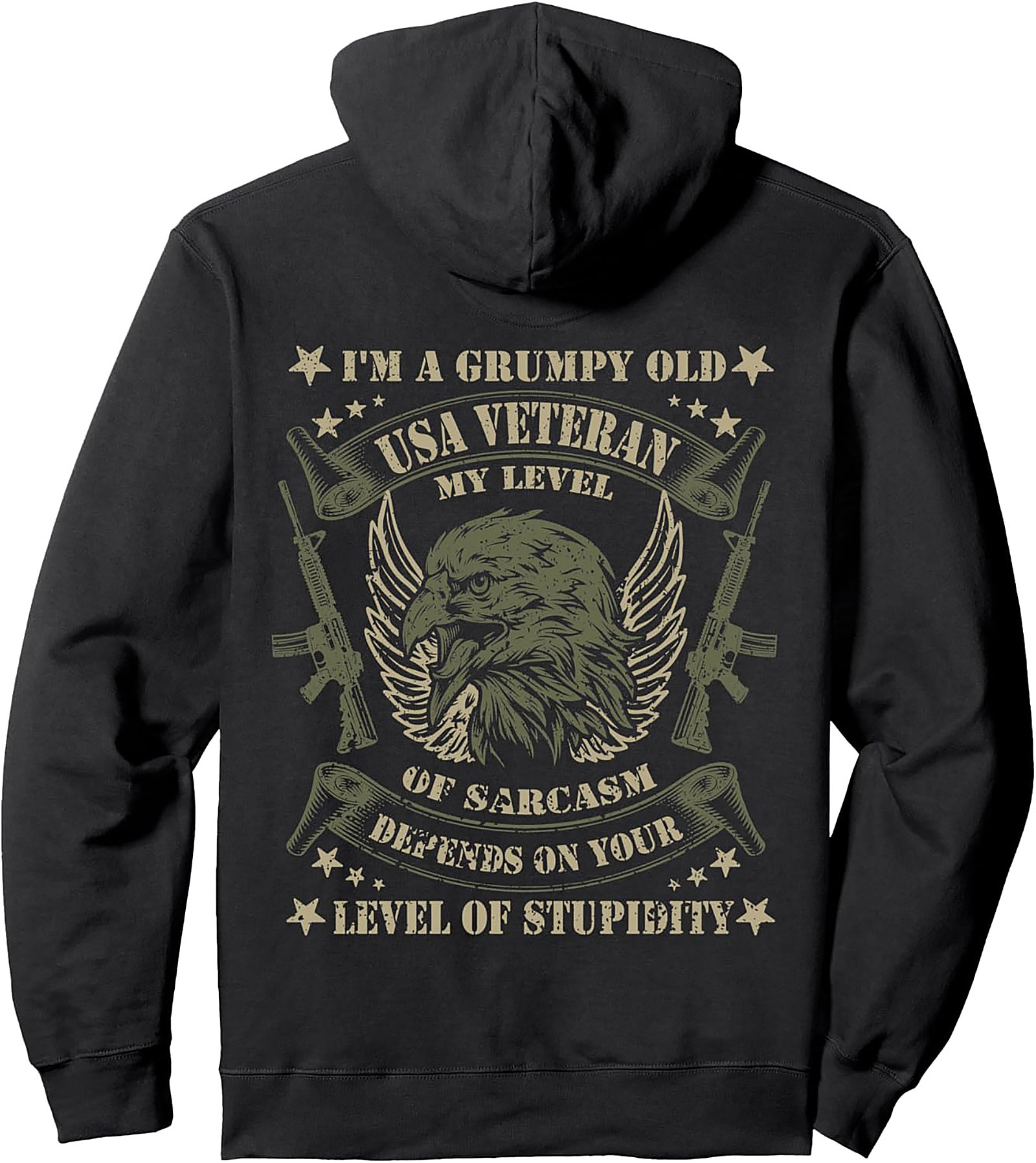 Grumpy Veteran Pullover Hoodie | Sarcastic USA Vet Gift