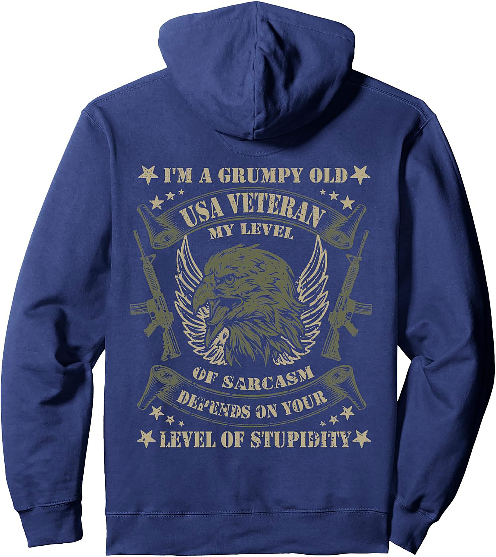 Grumpy Veteran Pullover Hoodie | Sarcastic USA Vet Gift