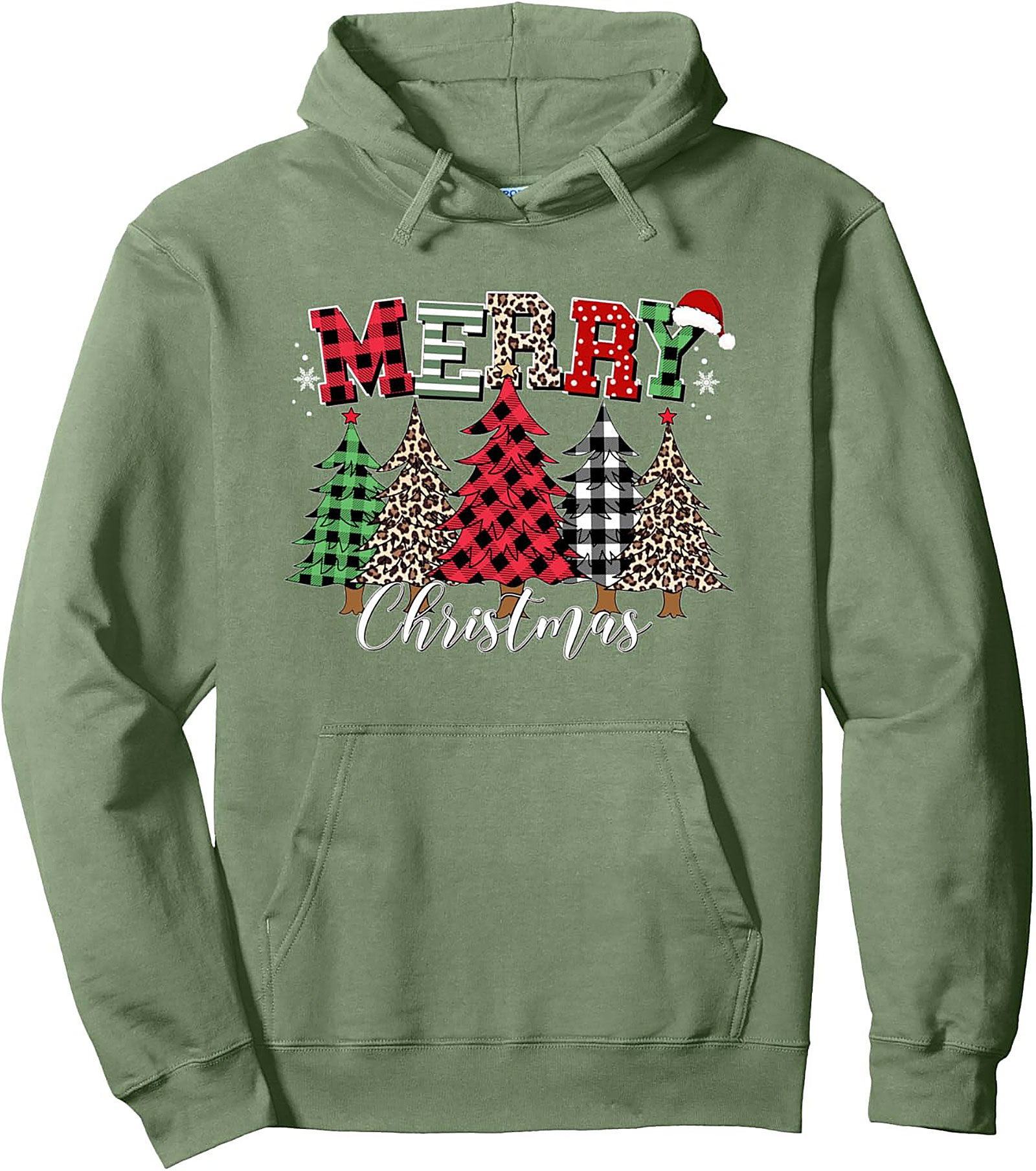 Buffalo Plaid Christmas Trees Pullover Hoodie Cozy Gift