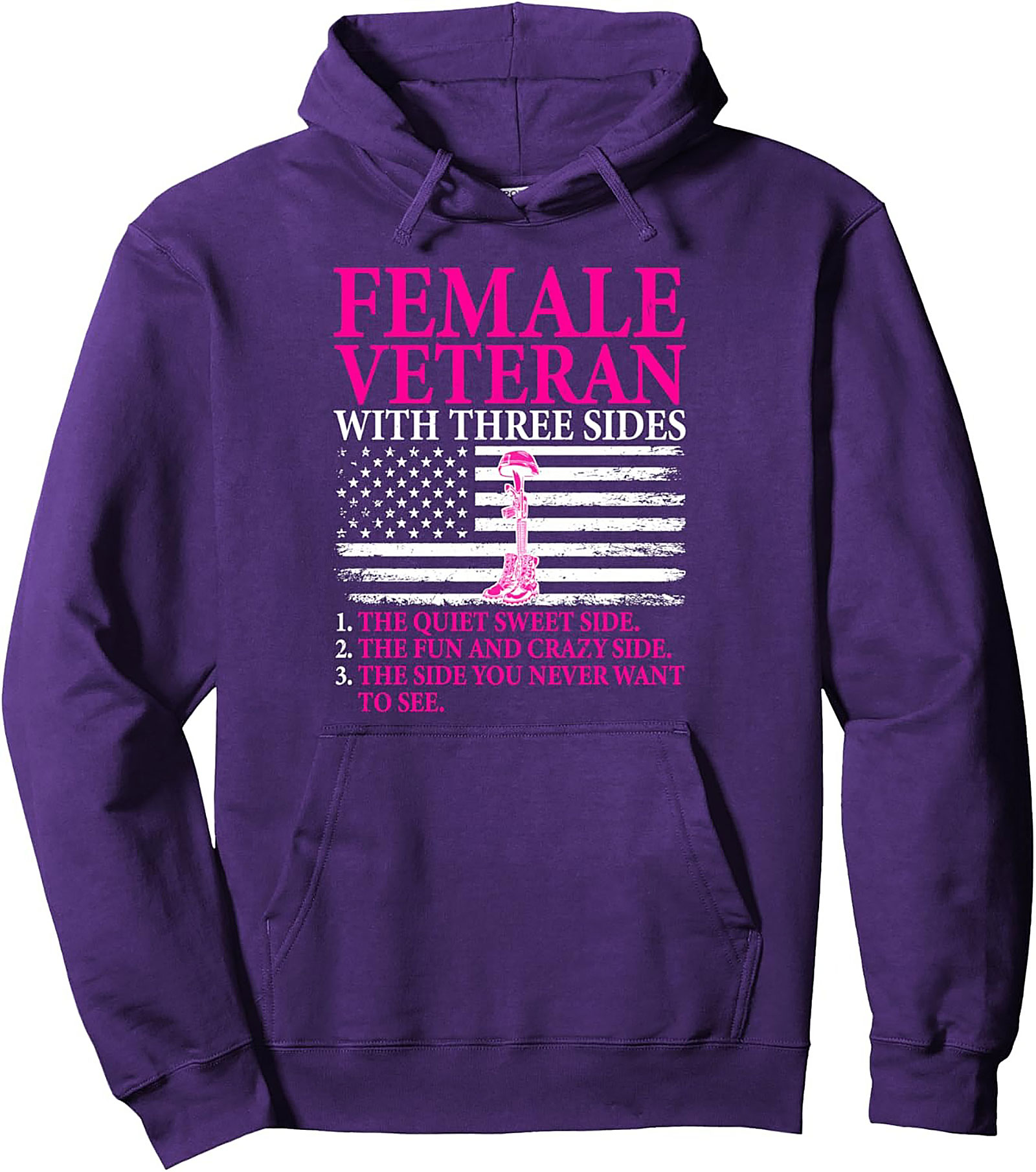 Female Veteran Graphic Hoodie | Military Pride Pullover Gift