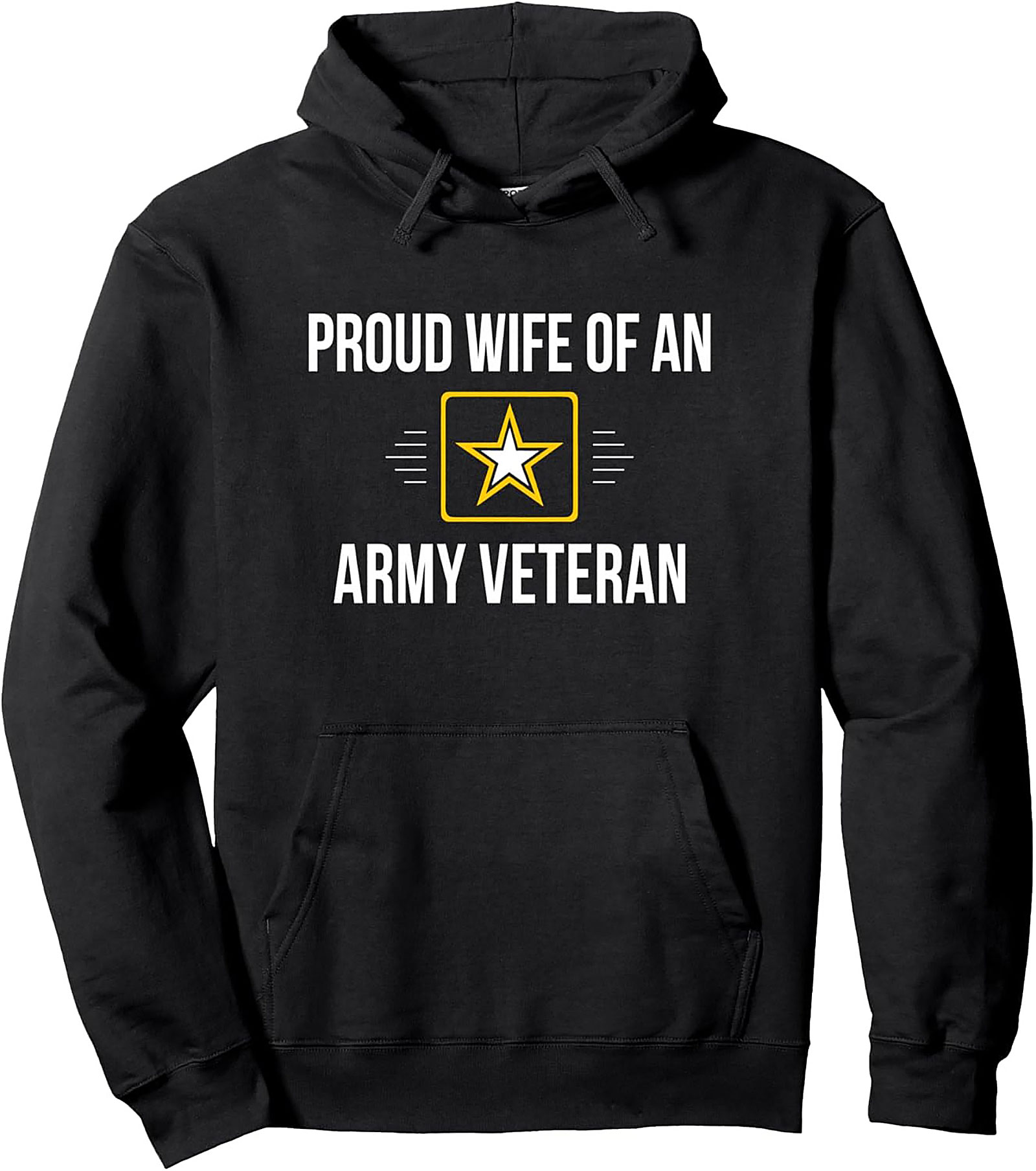 Proud Army Veteran Wife Graphic Hoodie | Cozy Pullover Gift