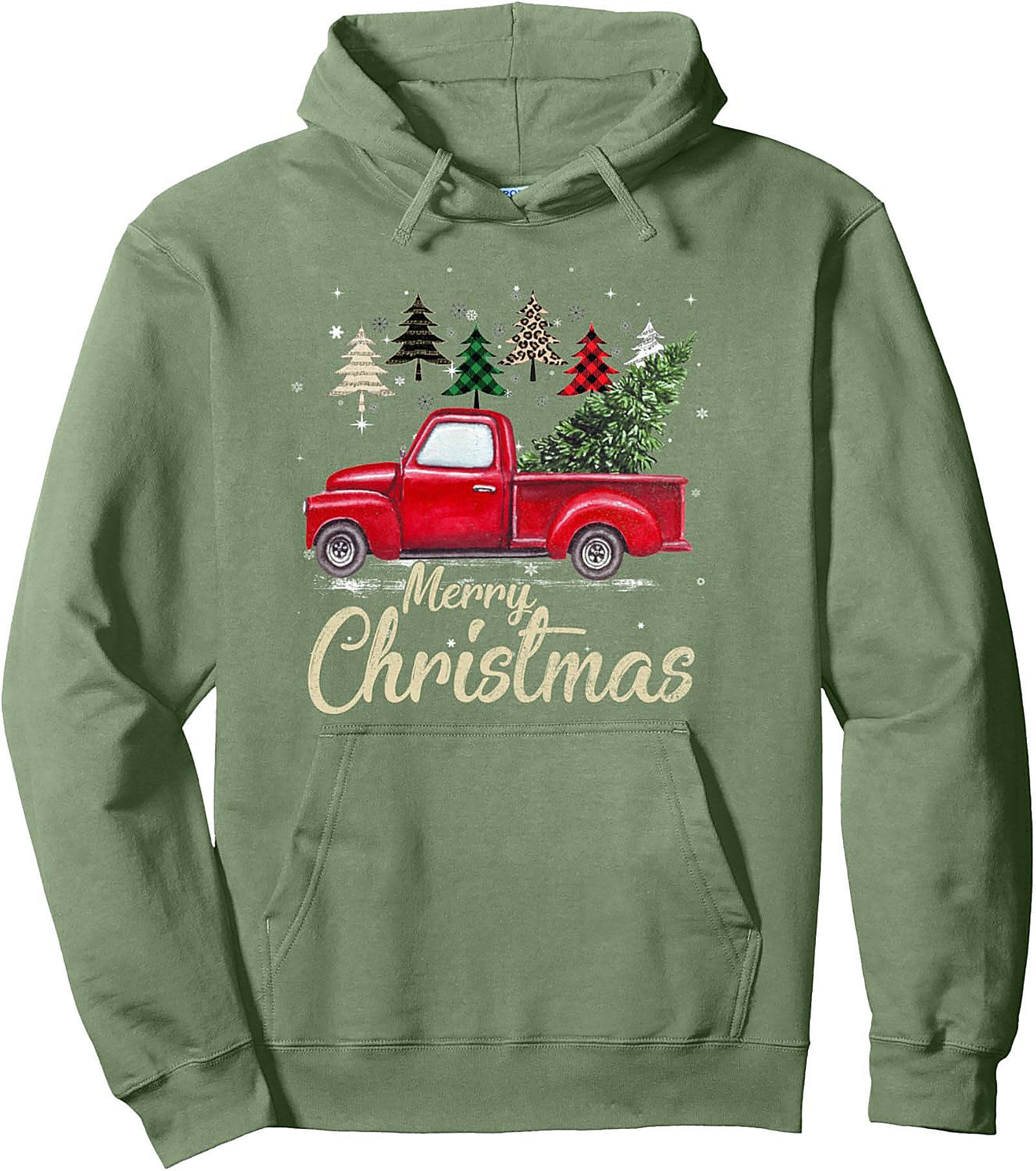 Vintage Red Truck Christmas Pullover Hoodie