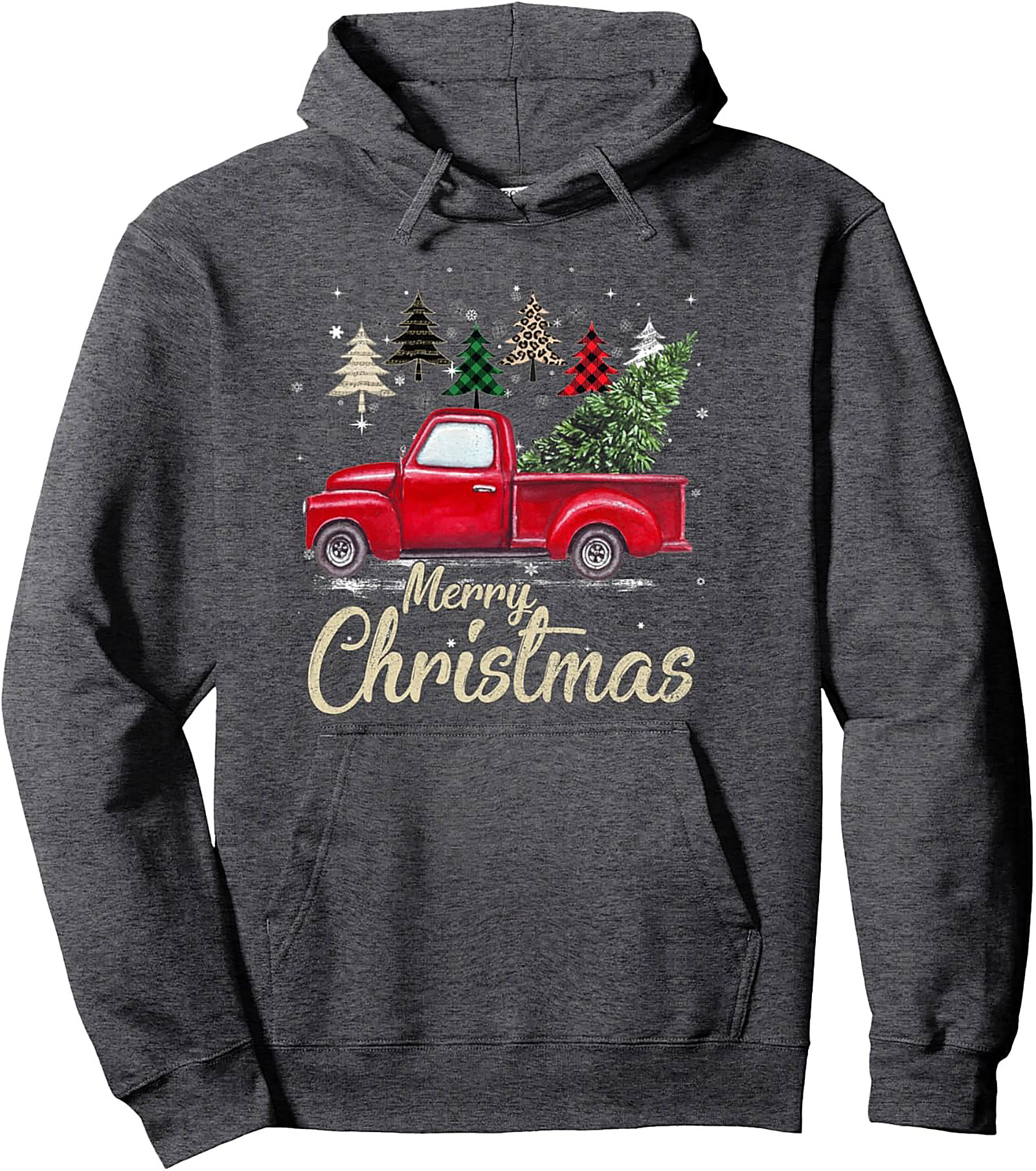  Vintage Red Truck Christmas Pullover Hoodie