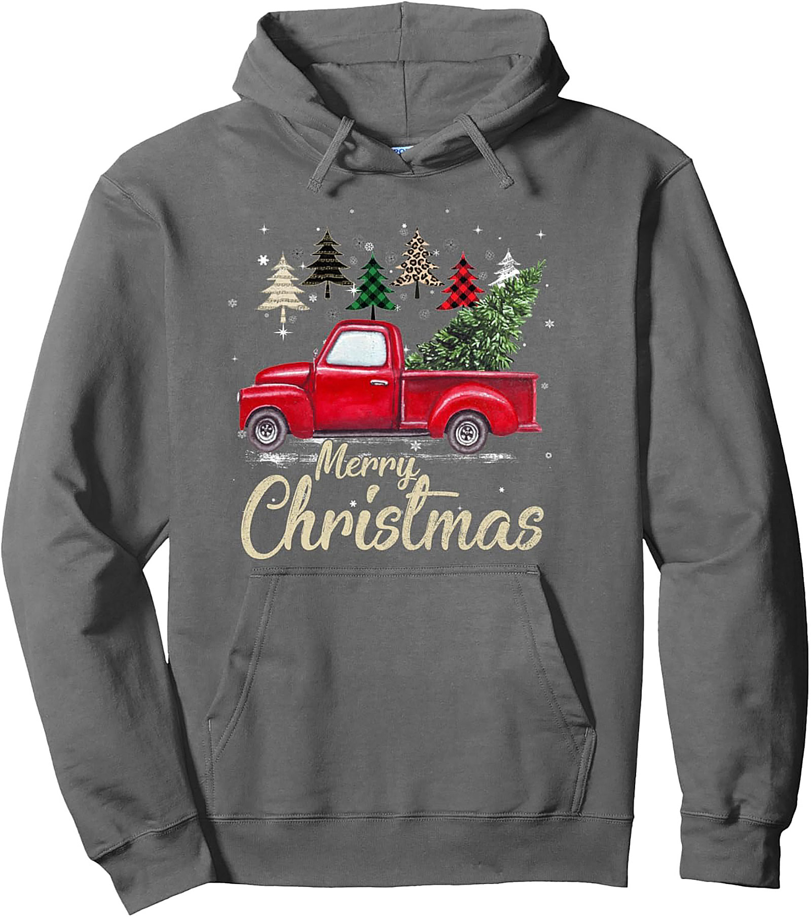  Vintage Red Truck Christmas Pullover Hoodie