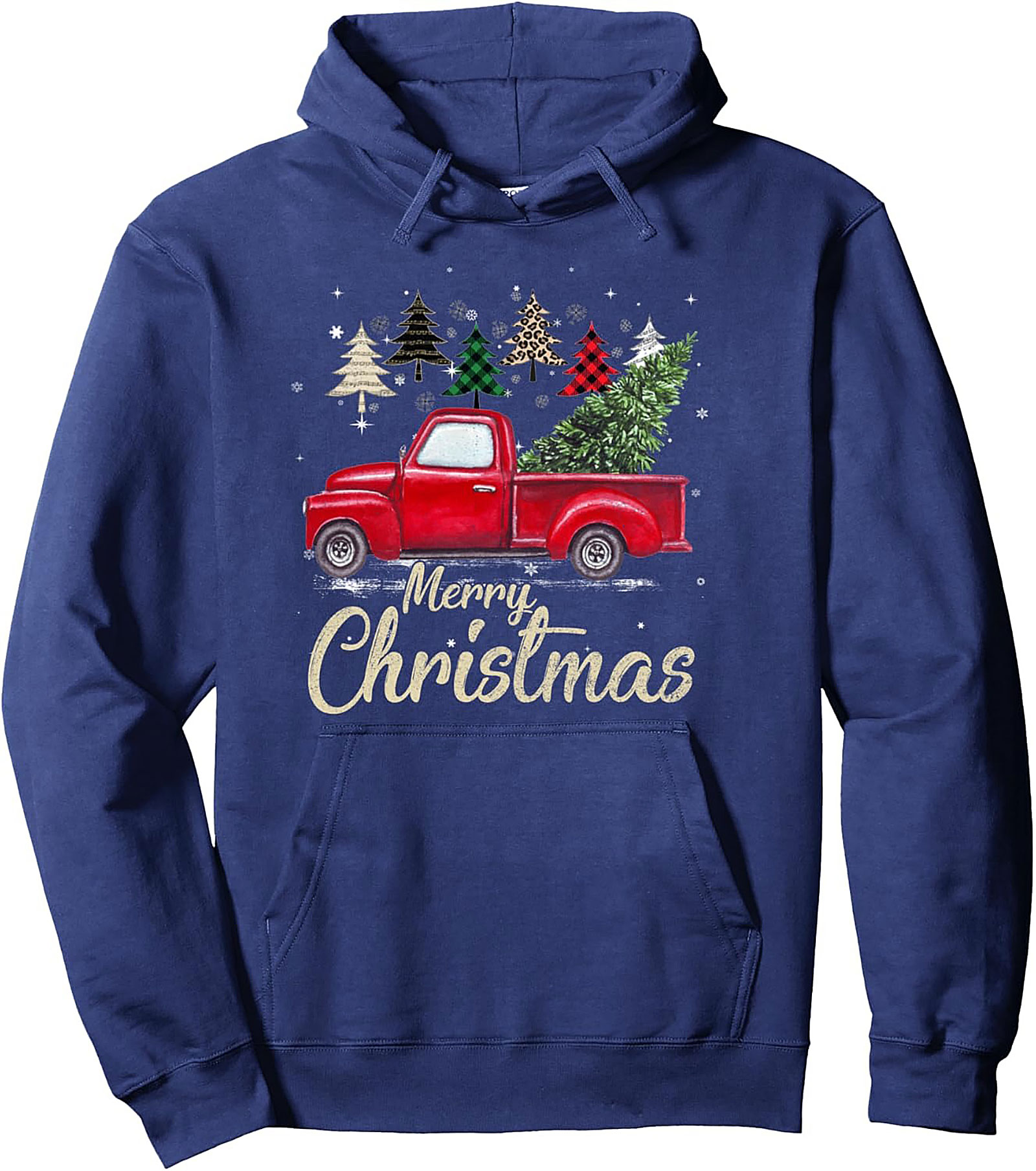  Vintage Red Truck Christmas Pullover Hoodie