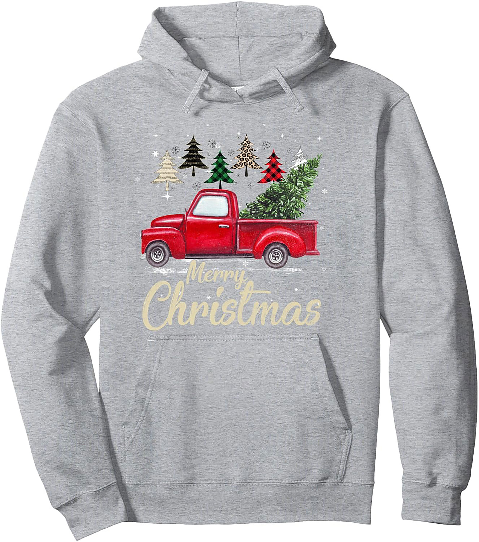 Vintage Red Truck Christmas Pullover Hoodie