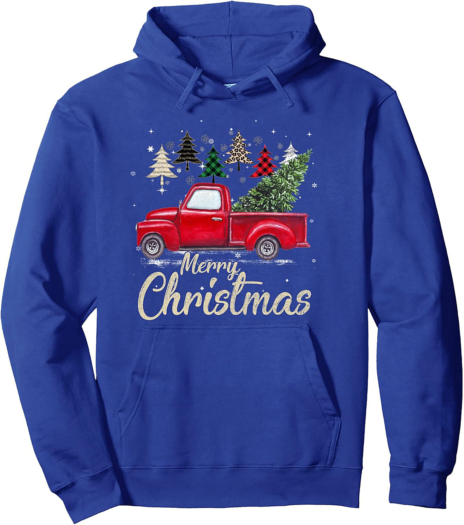  Vintage Red Truck Christmas Pullover Hoodie
