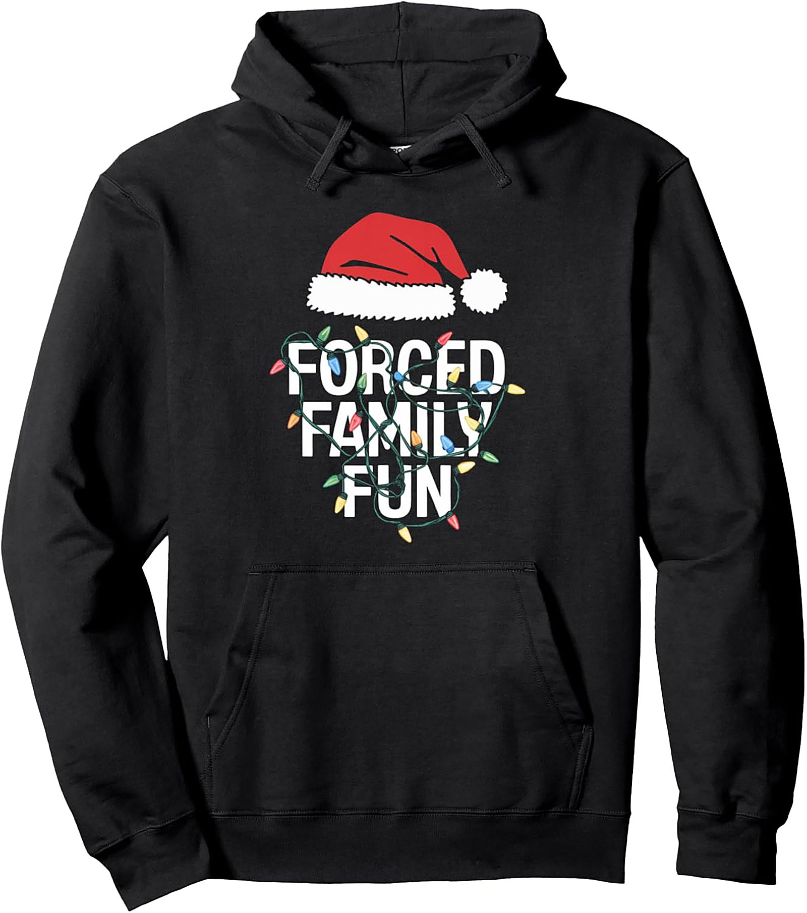 Forced Family Fun Graphic Hoodie Funny Christmas Pullover