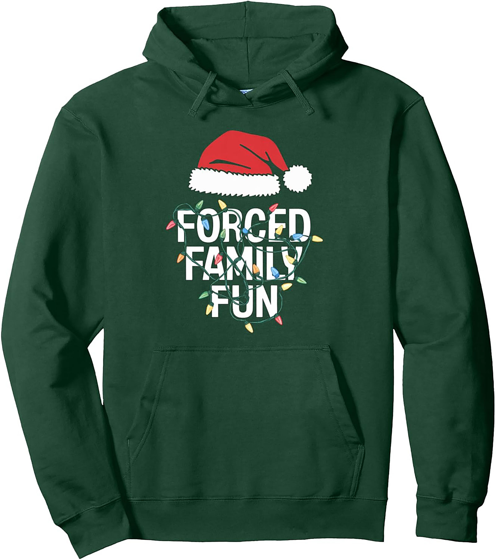 Forced Family Fun Graphic Hoodie Funny Christmas Pullover