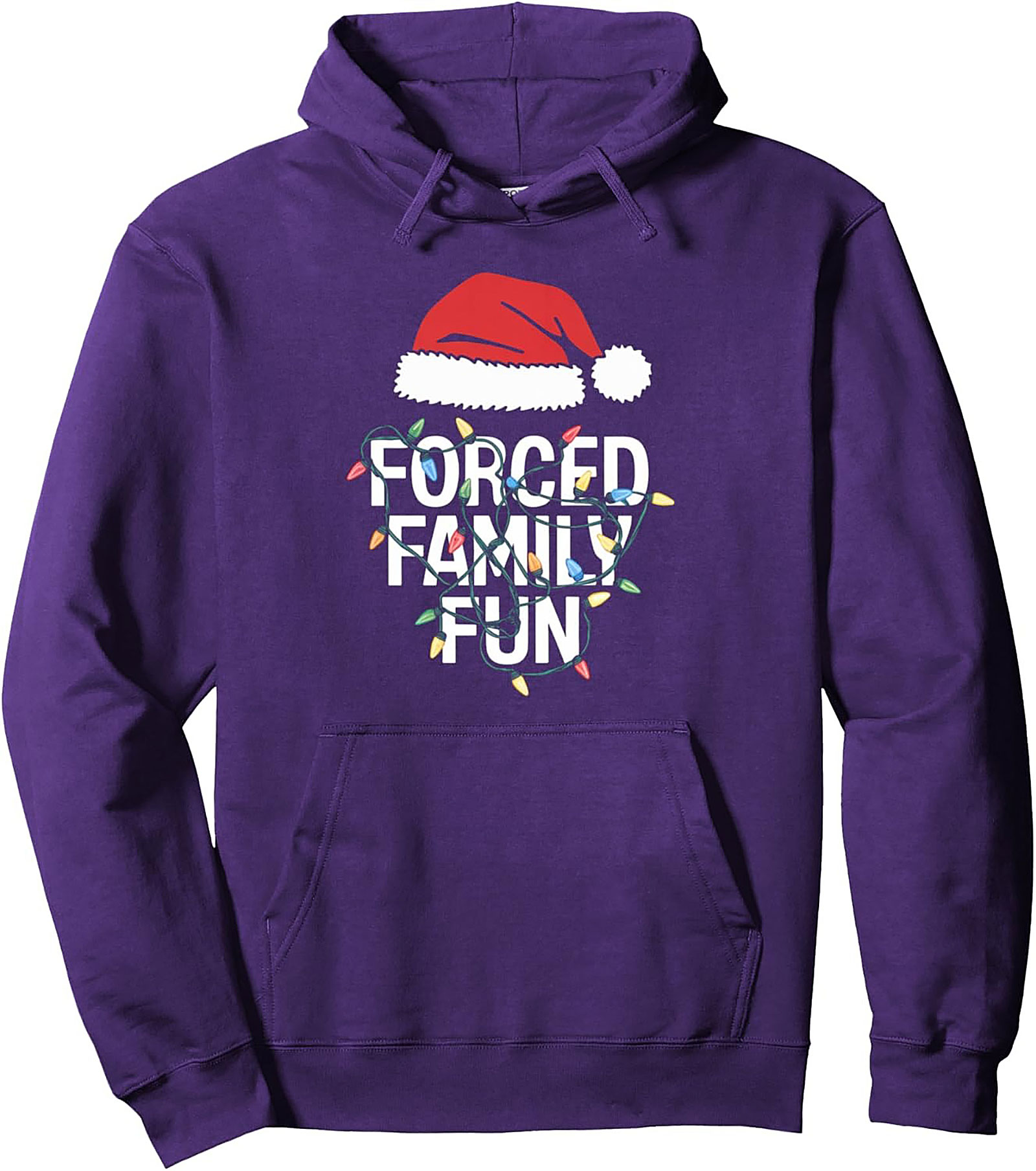 Forced Family Fun Graphic Hoodie Funny Christmas Pullover