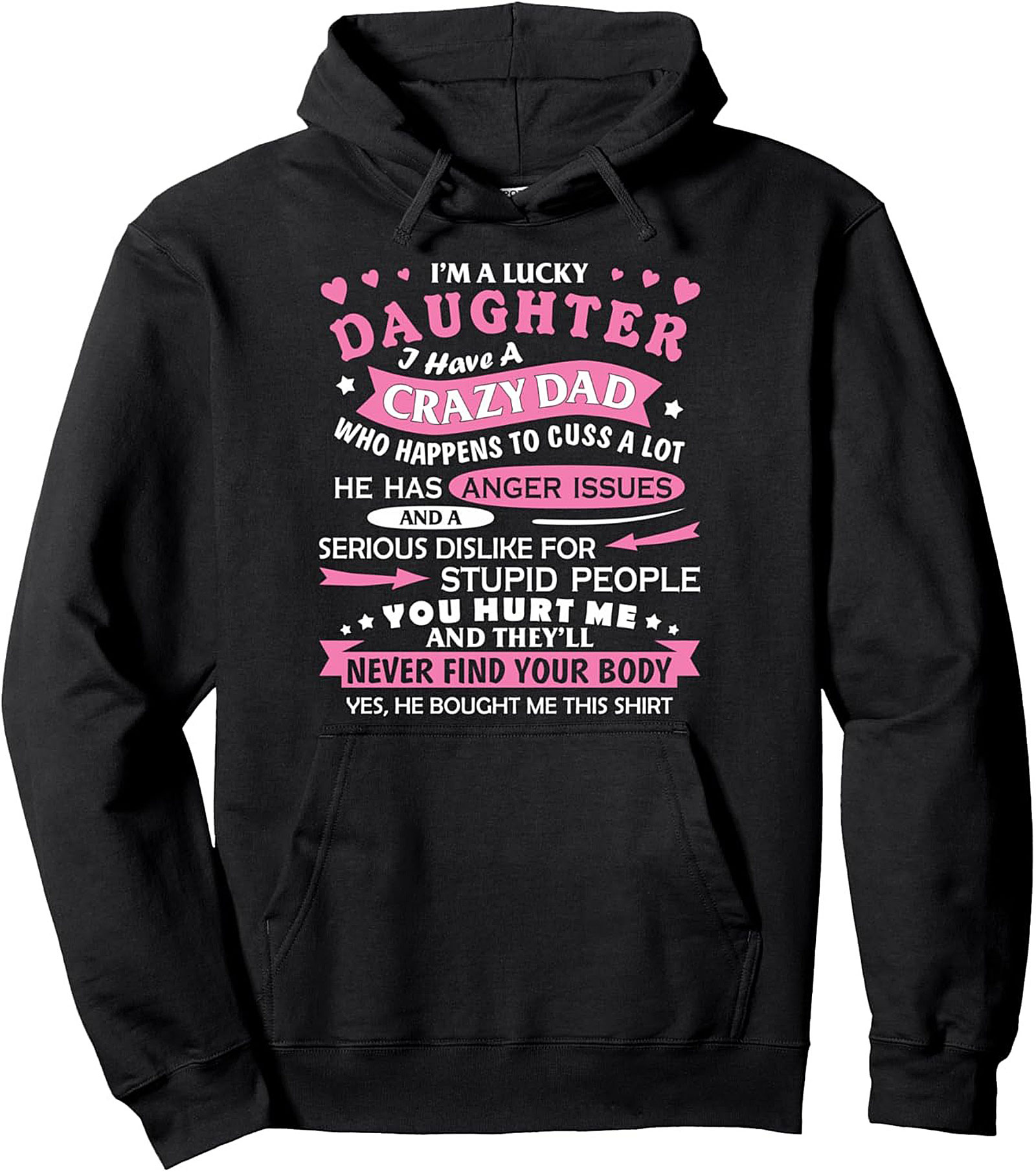 Crazy Dad Daughter Graphic Hoodie Funny Pullover Gift
