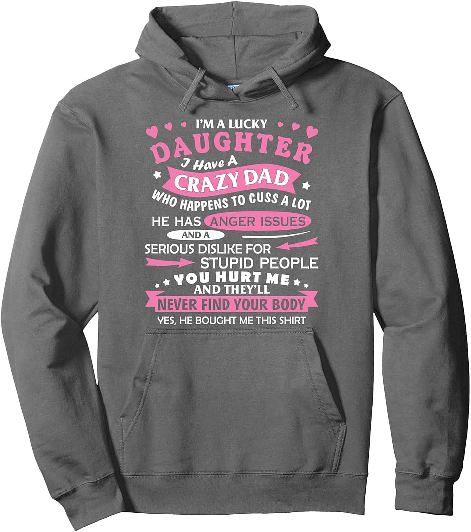 Crazy Dad Daughter Graphic Hoodie Funny Pullover Gift