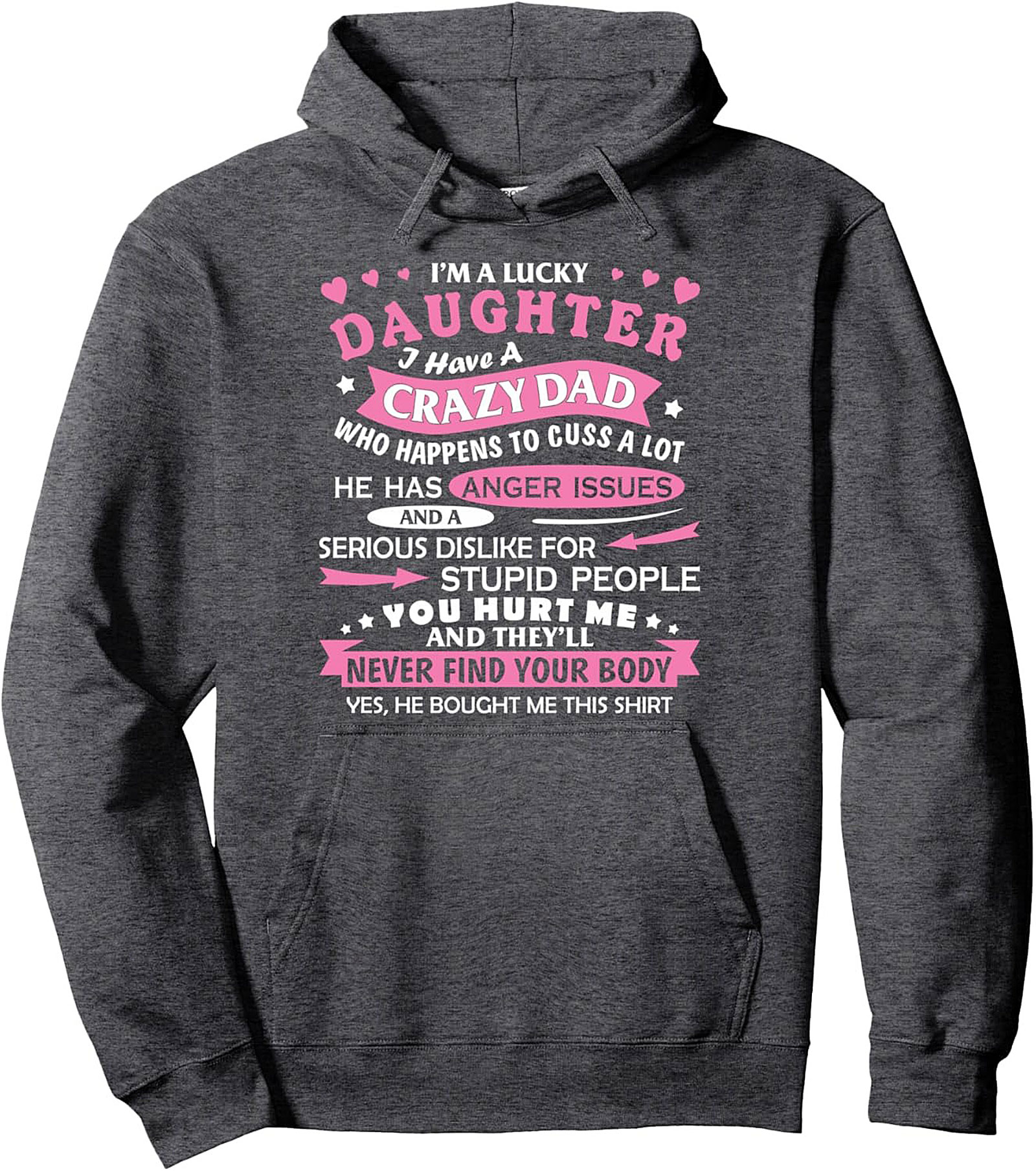 Crazy Dad Daughter Graphic Hoodie Funny Pullover Gift