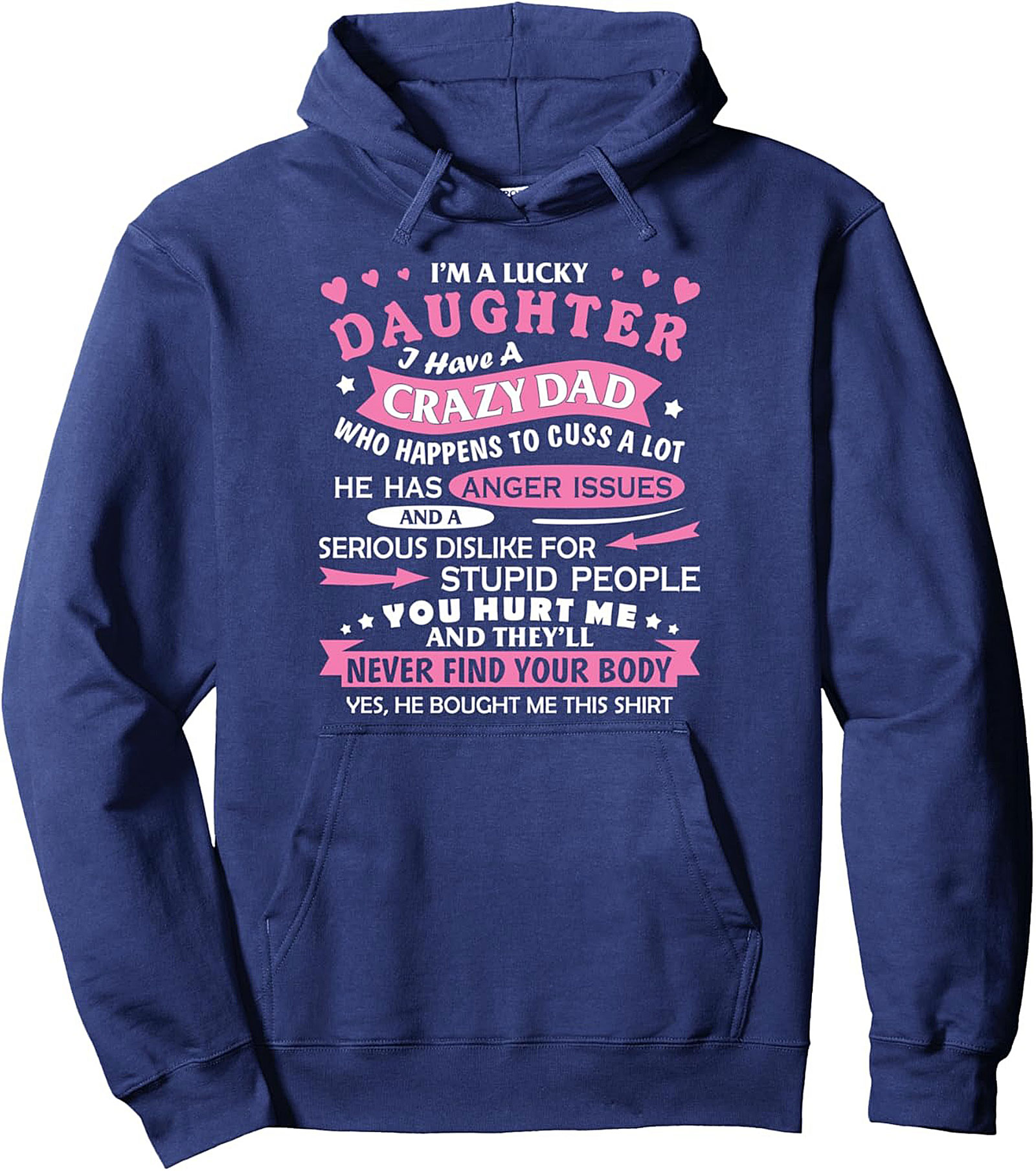 Crazy Dad Daughter Graphic Hoodie Funny Pullover Gift