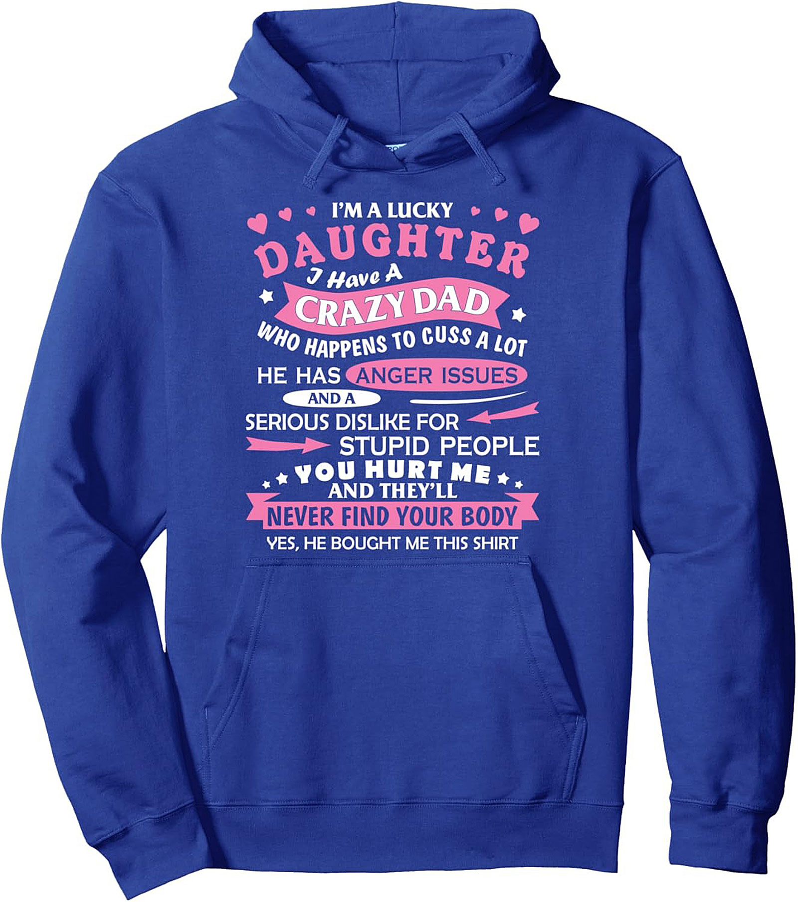 Crazy Dad Daughter Graphic Hoodie Funny Pullover Gift