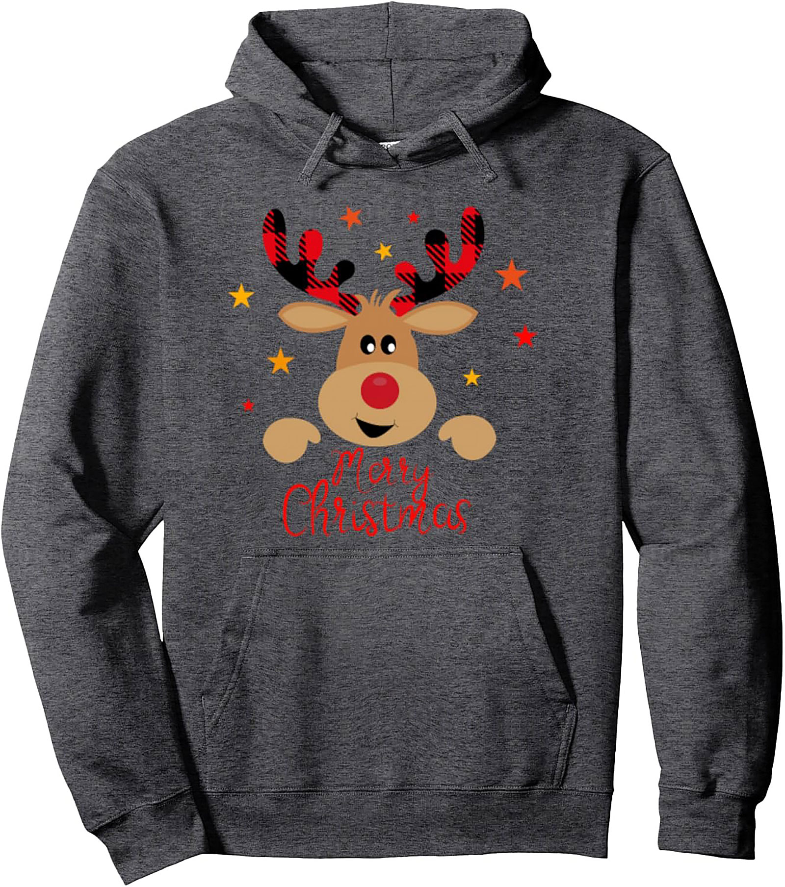 Cozy Buffalo Plaid Reindeer Christmas Hoodie
