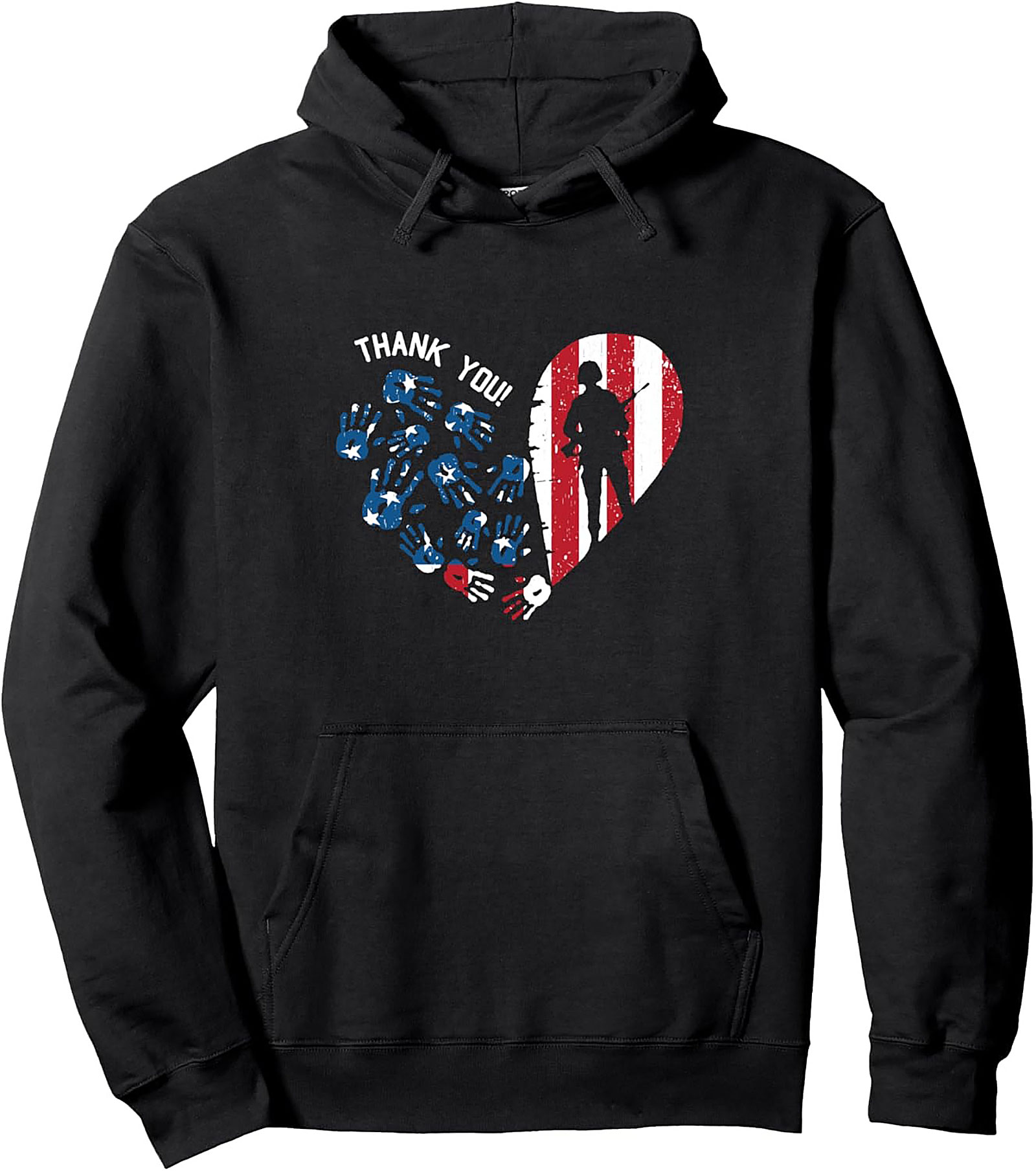 Veteran Thank You Pullover Hoodie | Patriotic Graphic Gift
