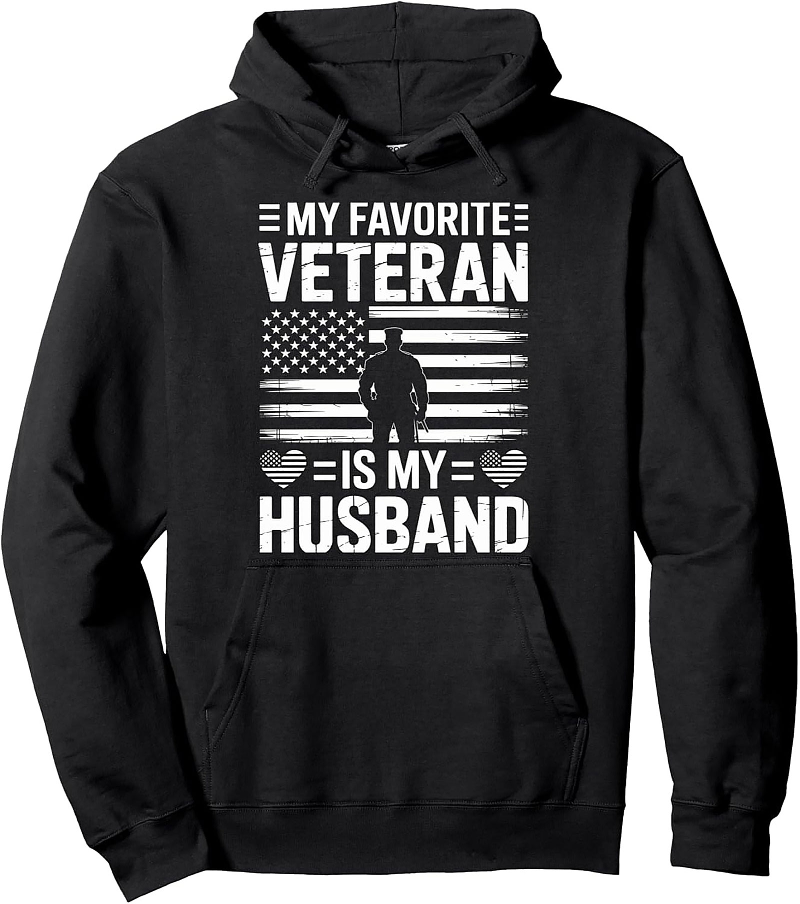 Veteran Husband Pullover Hoodie | Patriotic Gift Idea
