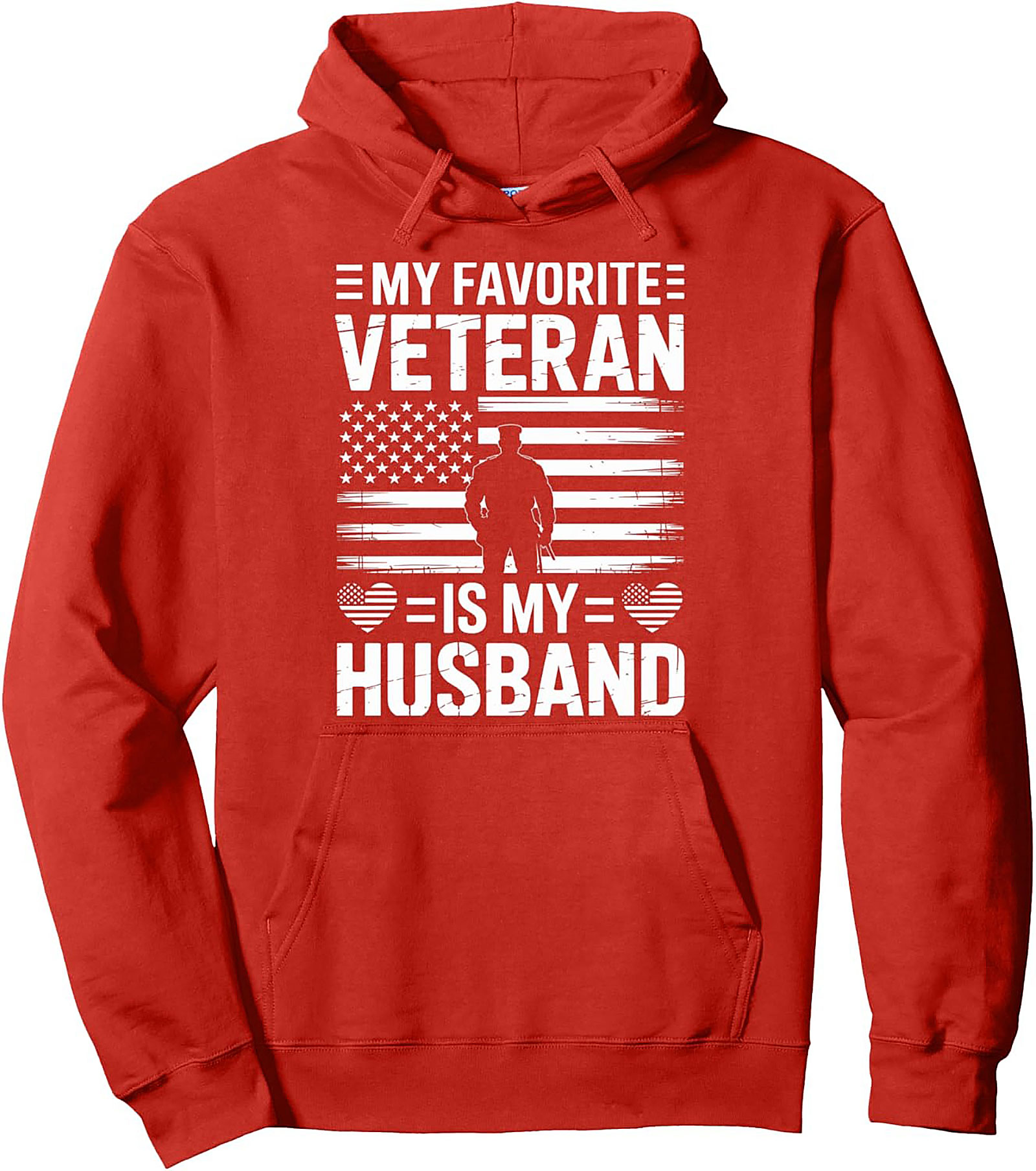 Veteran Husband Pullover Hoodie | Patriotic Gift Idea