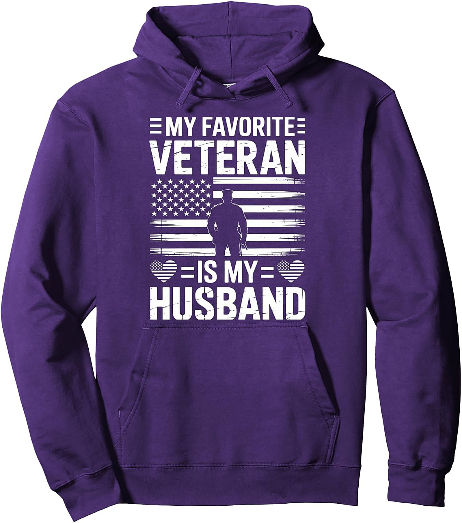 Veteran Husband Pullover Hoodie | Patriotic Gift Idea