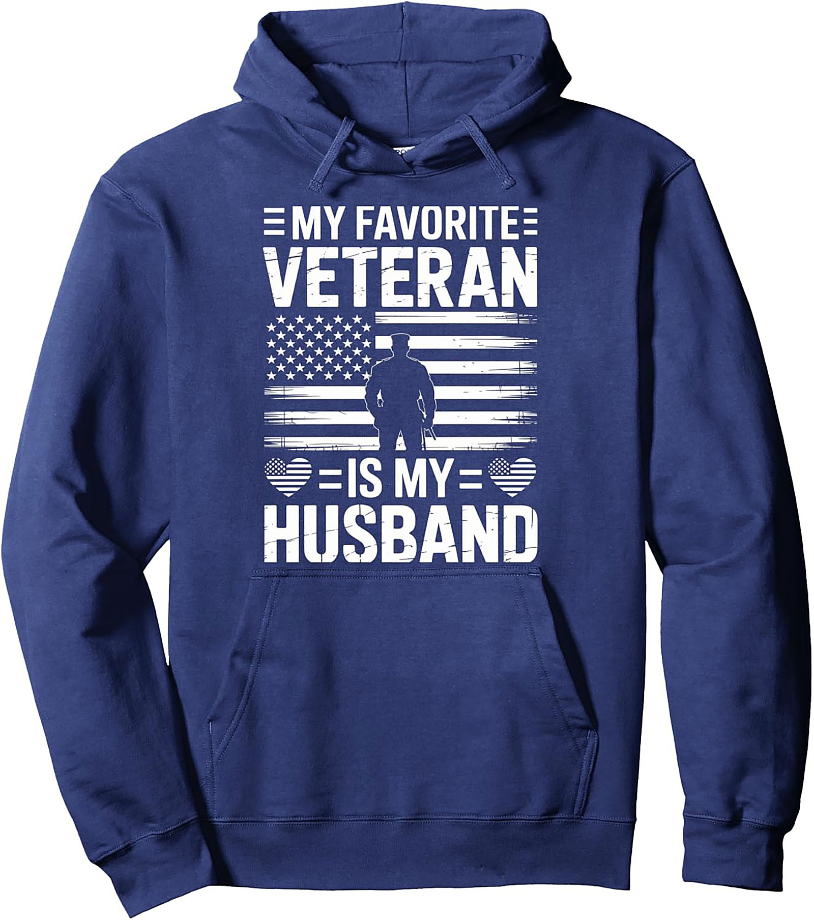 Veteran Husband Pullover Hoodie | Patriotic Gift Idea