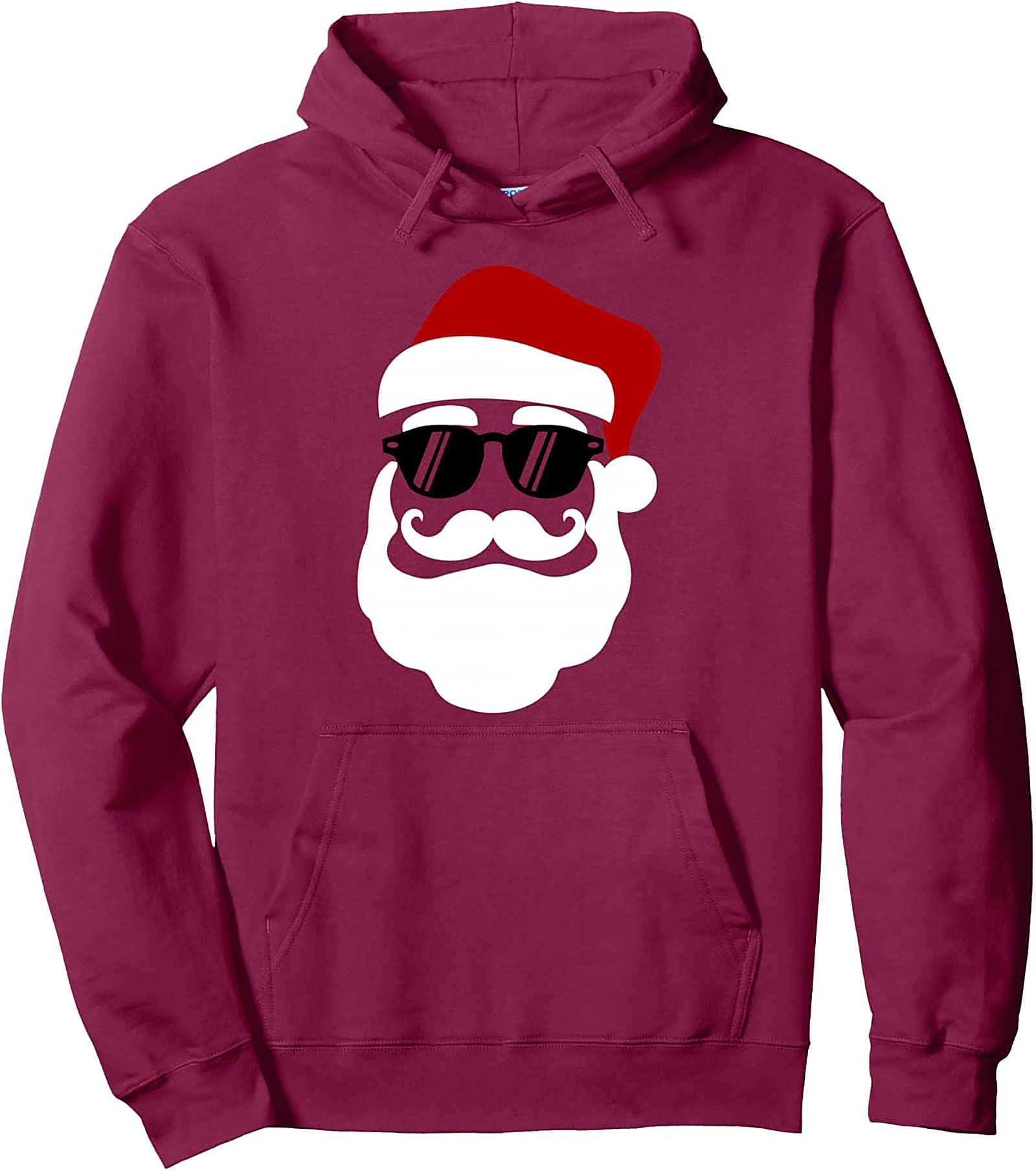 Cool Santa Pullover Hoodie Hipster Christmas Graphic