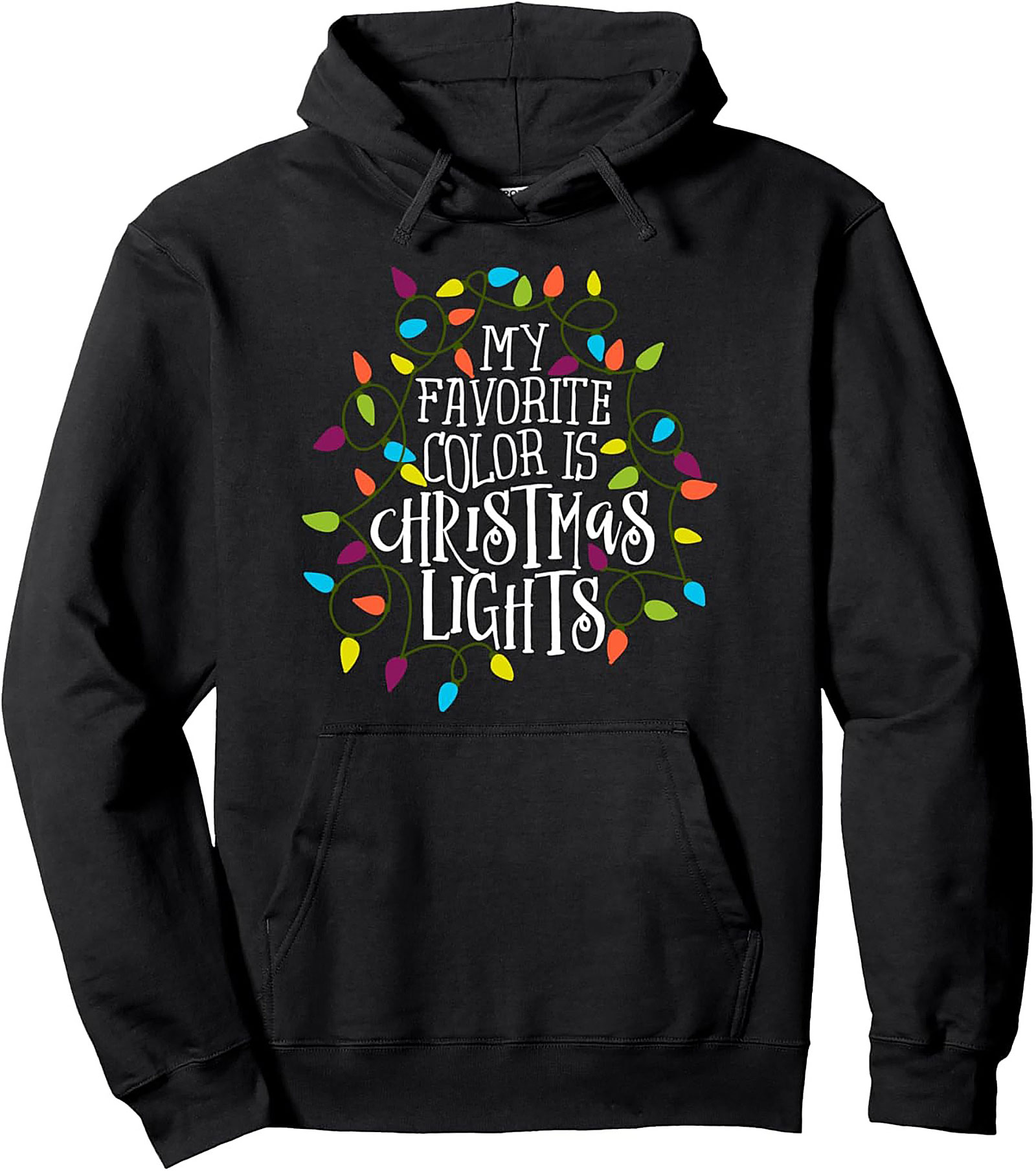 Cozy Christmas Lights Graphic Hoodie Festive Unisex Pullover