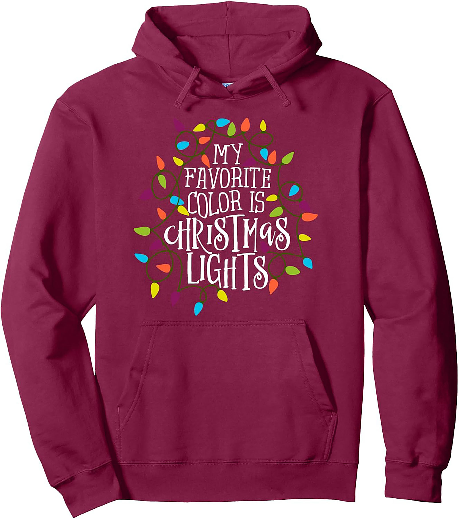 Cozy Christmas Lights Graphic Hoodie Festive Unisex Pullover