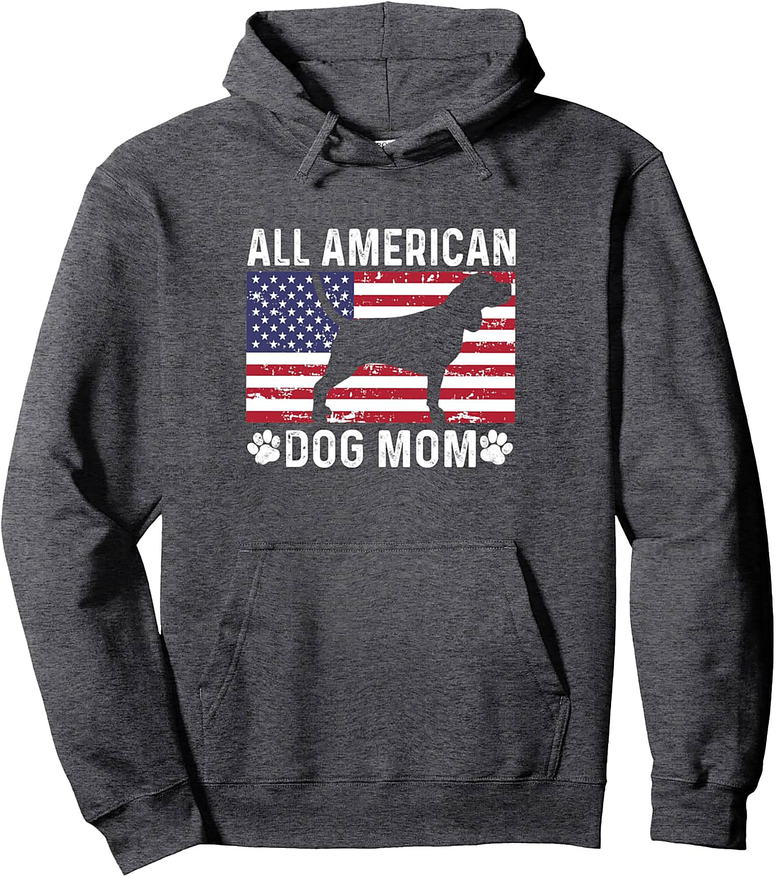 All American Dog Mom Pullover Hoodie - Patriotic Dog Lover Graphic Hoodie